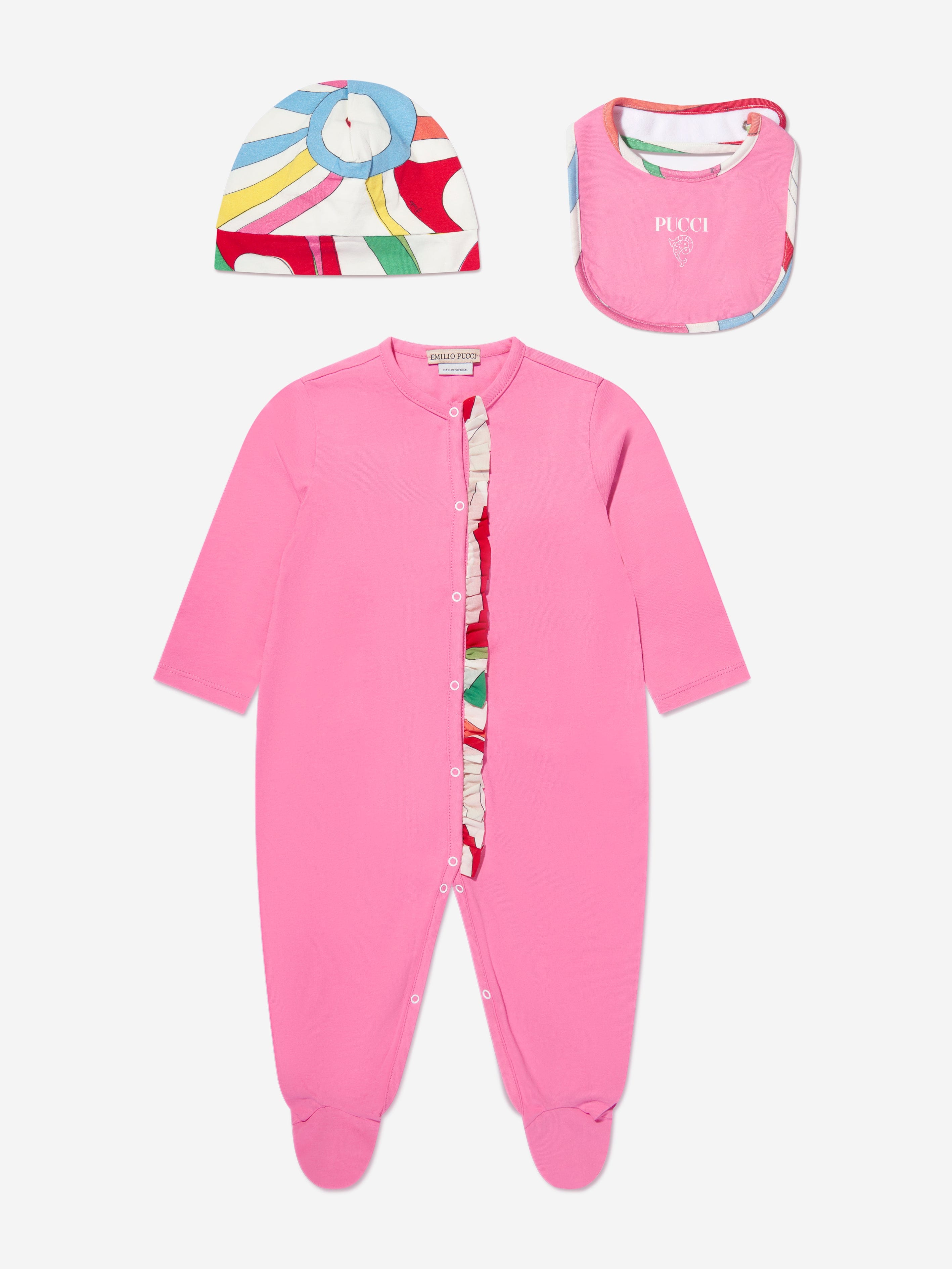 Pucci Baby Girls Babygrow Gift Set in Pink