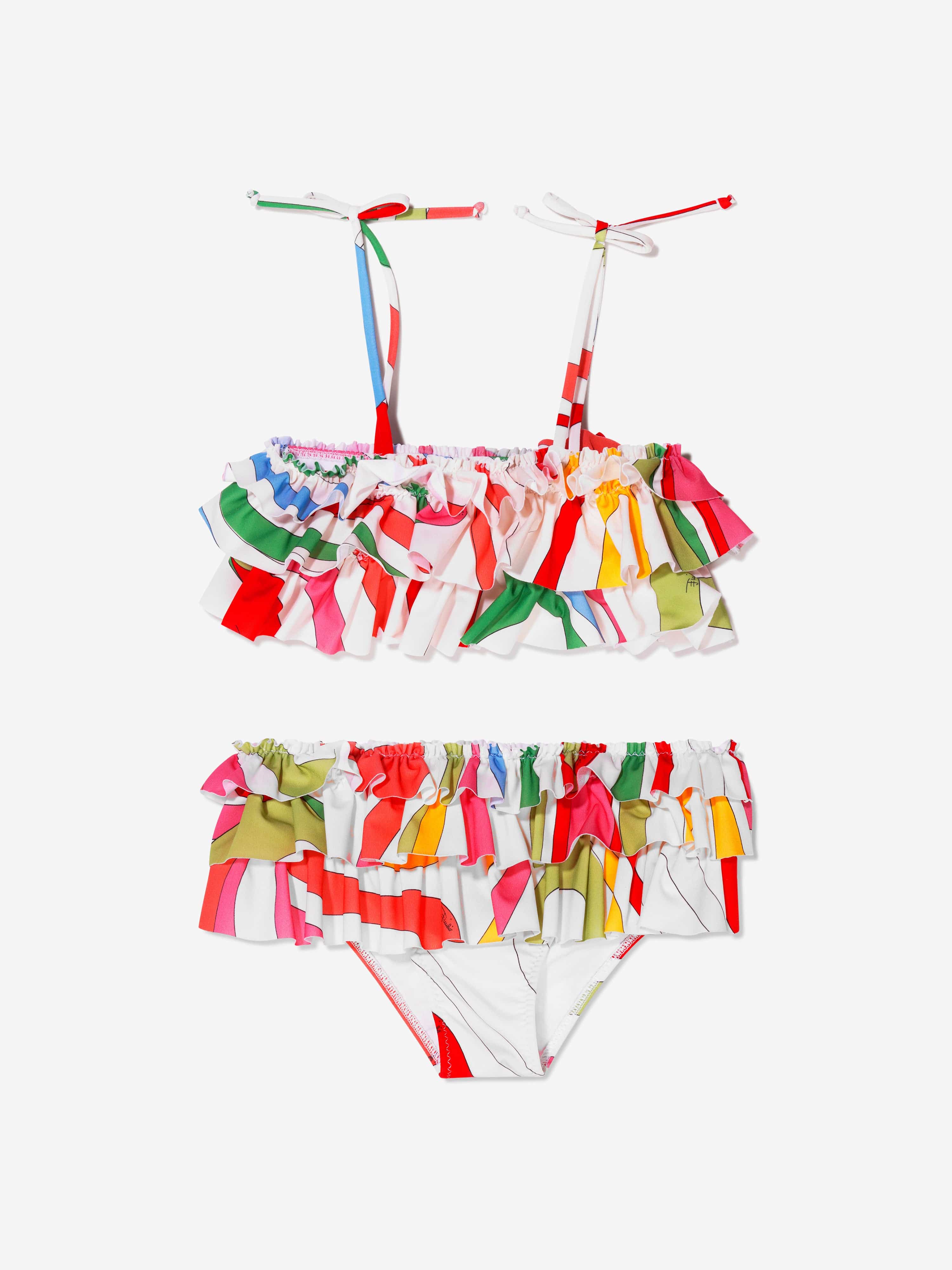 Pucci Girls Marmo Ruffle Bikini in Multicolour