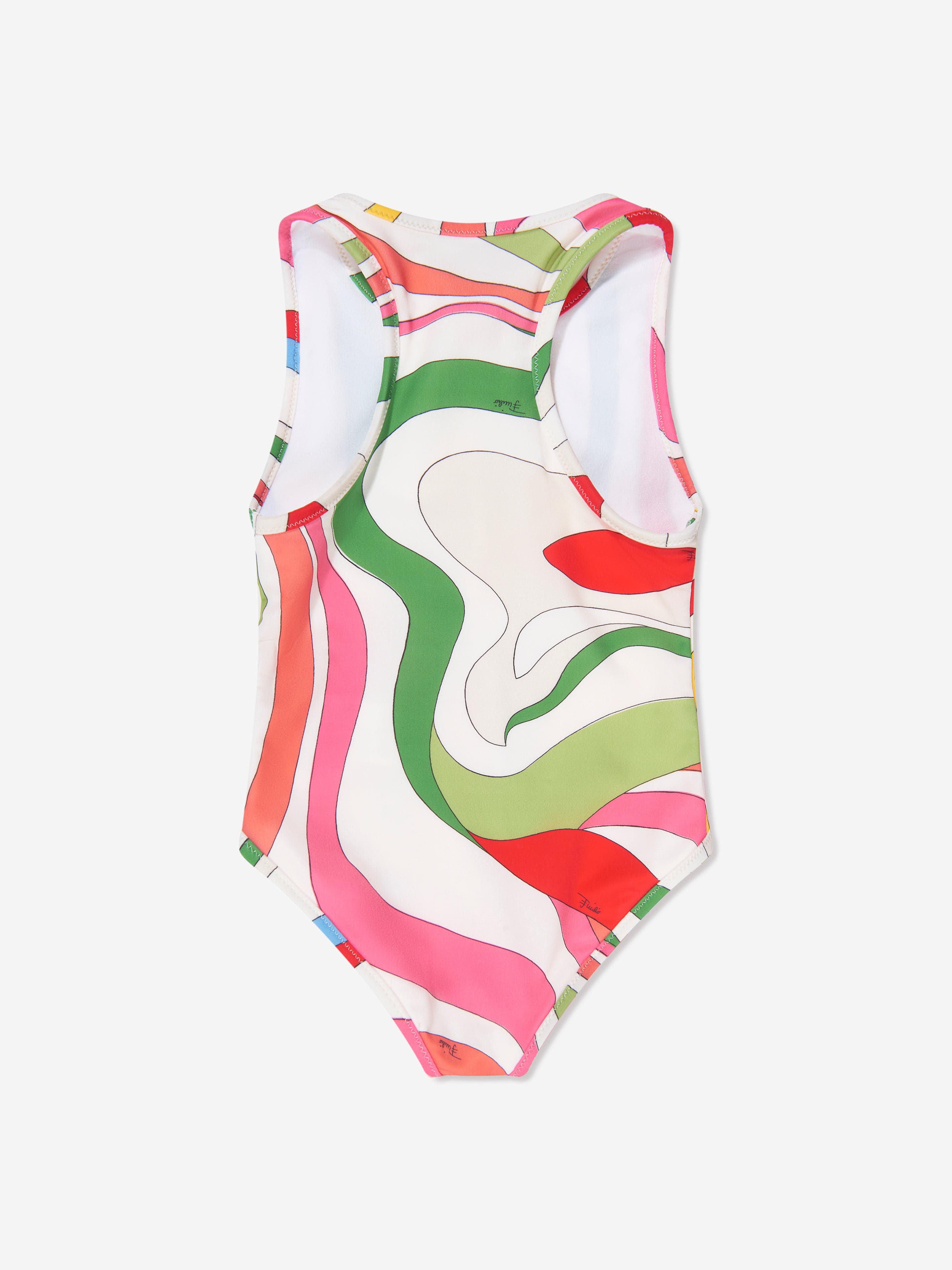 Pucci Girls Marmo Print Swimsuit in Multicolour