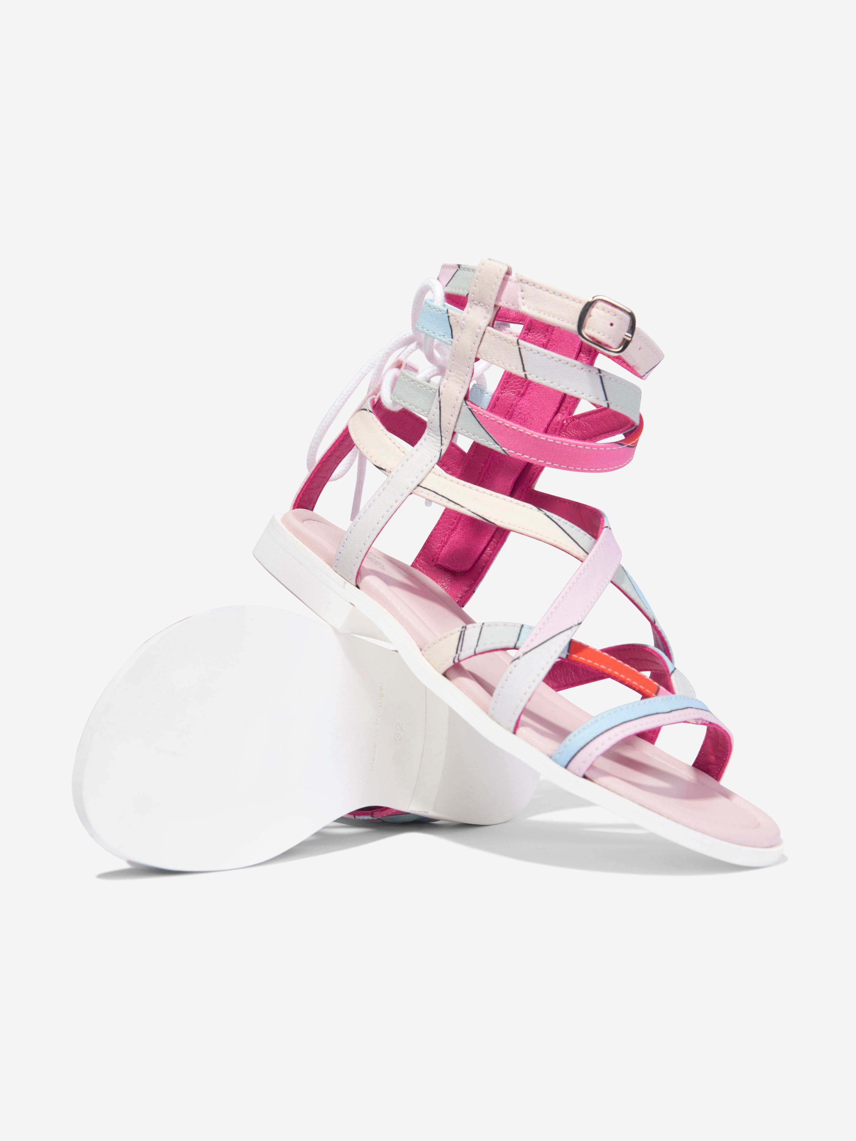 Pucci Girls Marmo Ankle Sandals in Multicolour