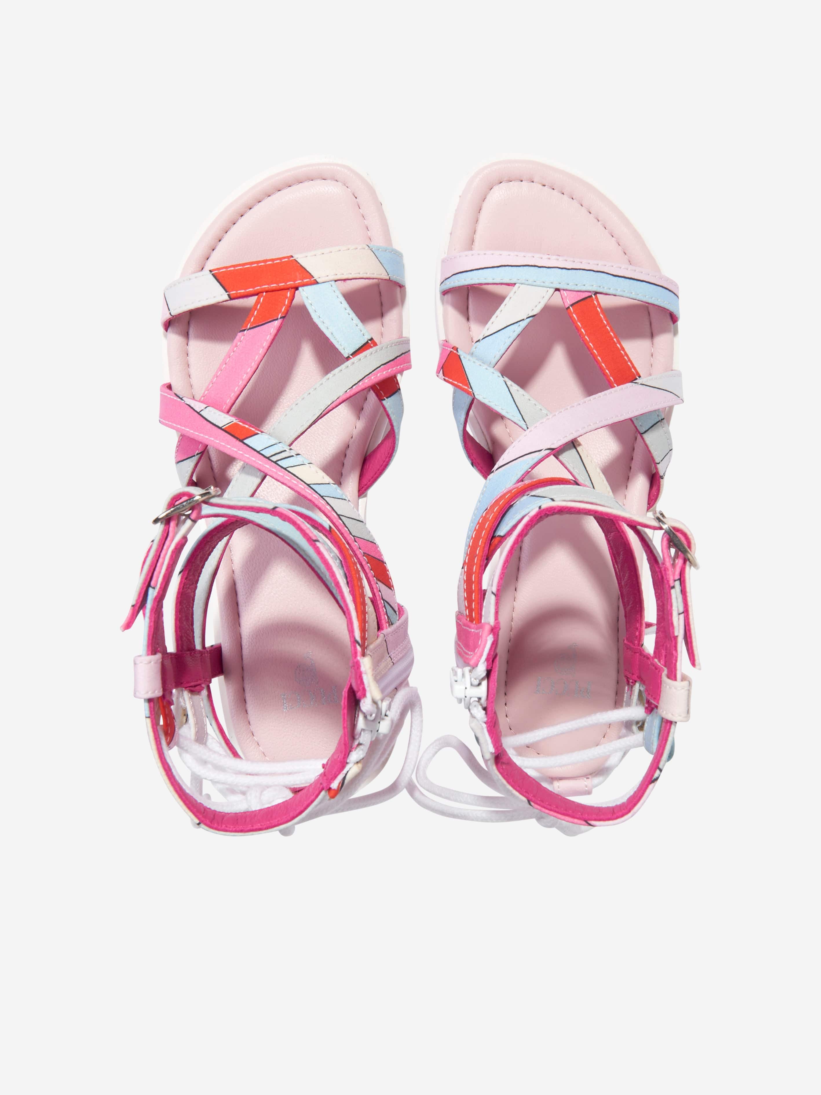 Pucci Girls Marmo Ankle Sandals in Multicolour