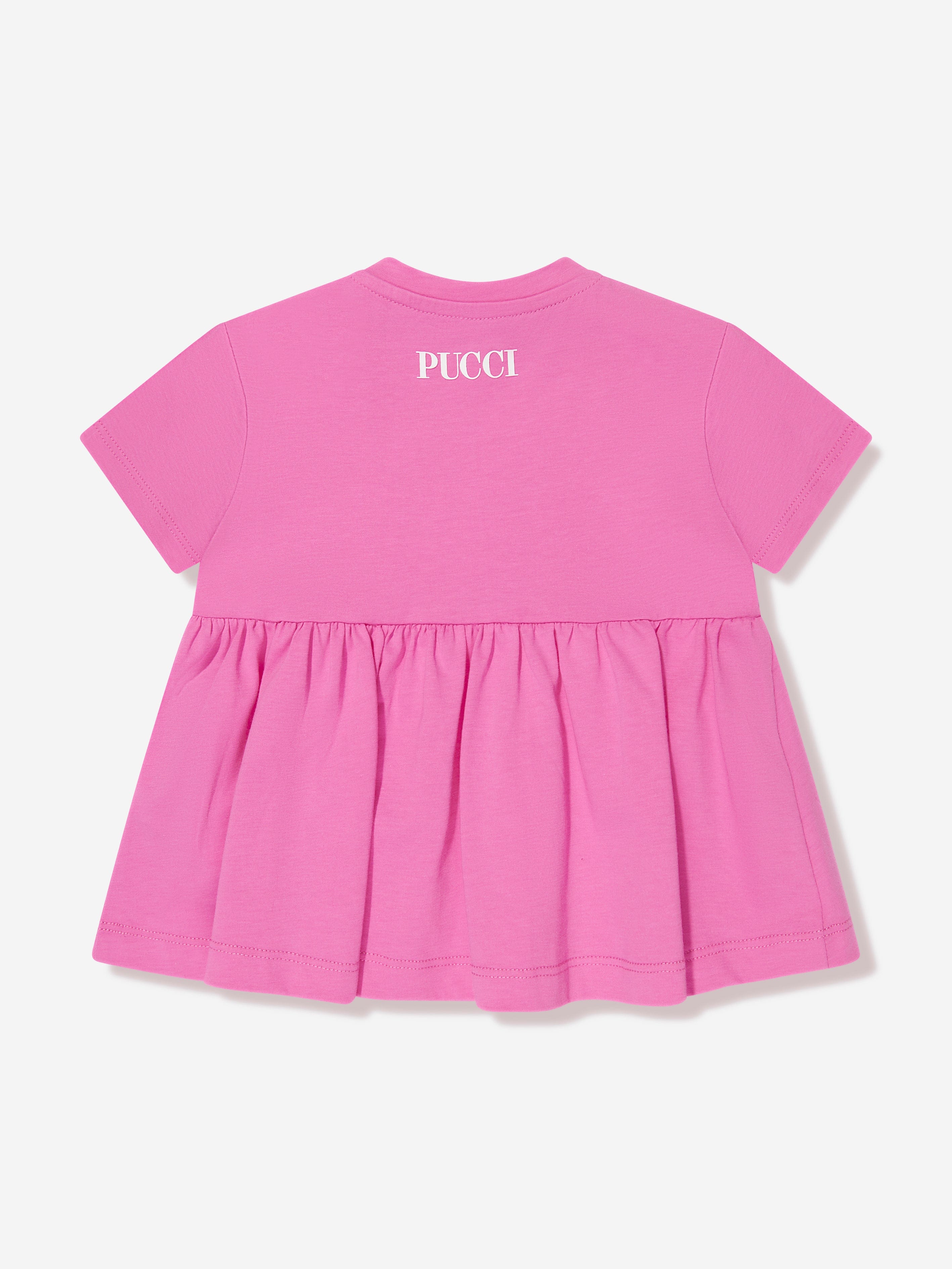 Pucci Baby Girls Logo Jersey Dress in Pink