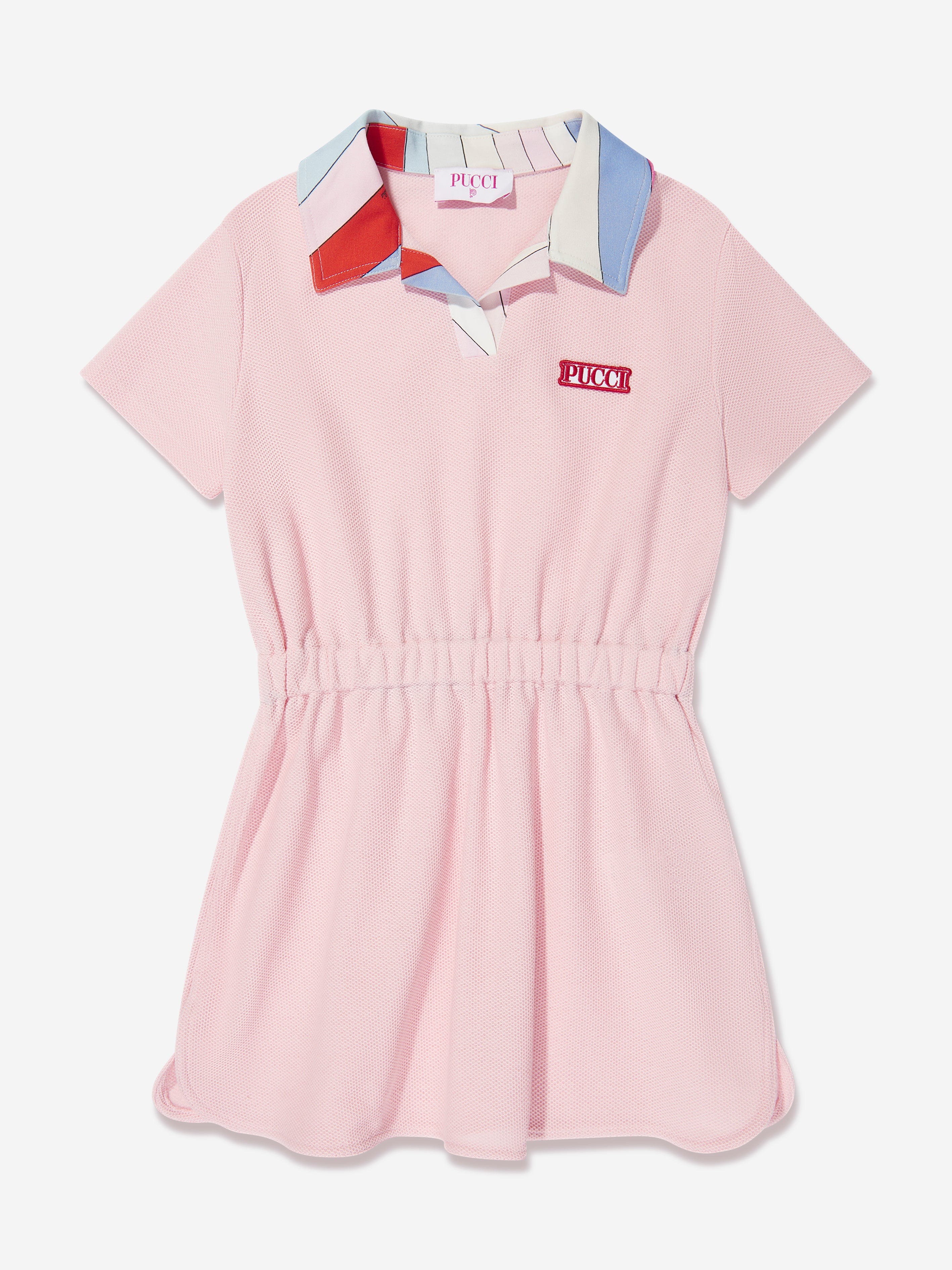 Pucci Girls Logo Jersey Dress in Pink