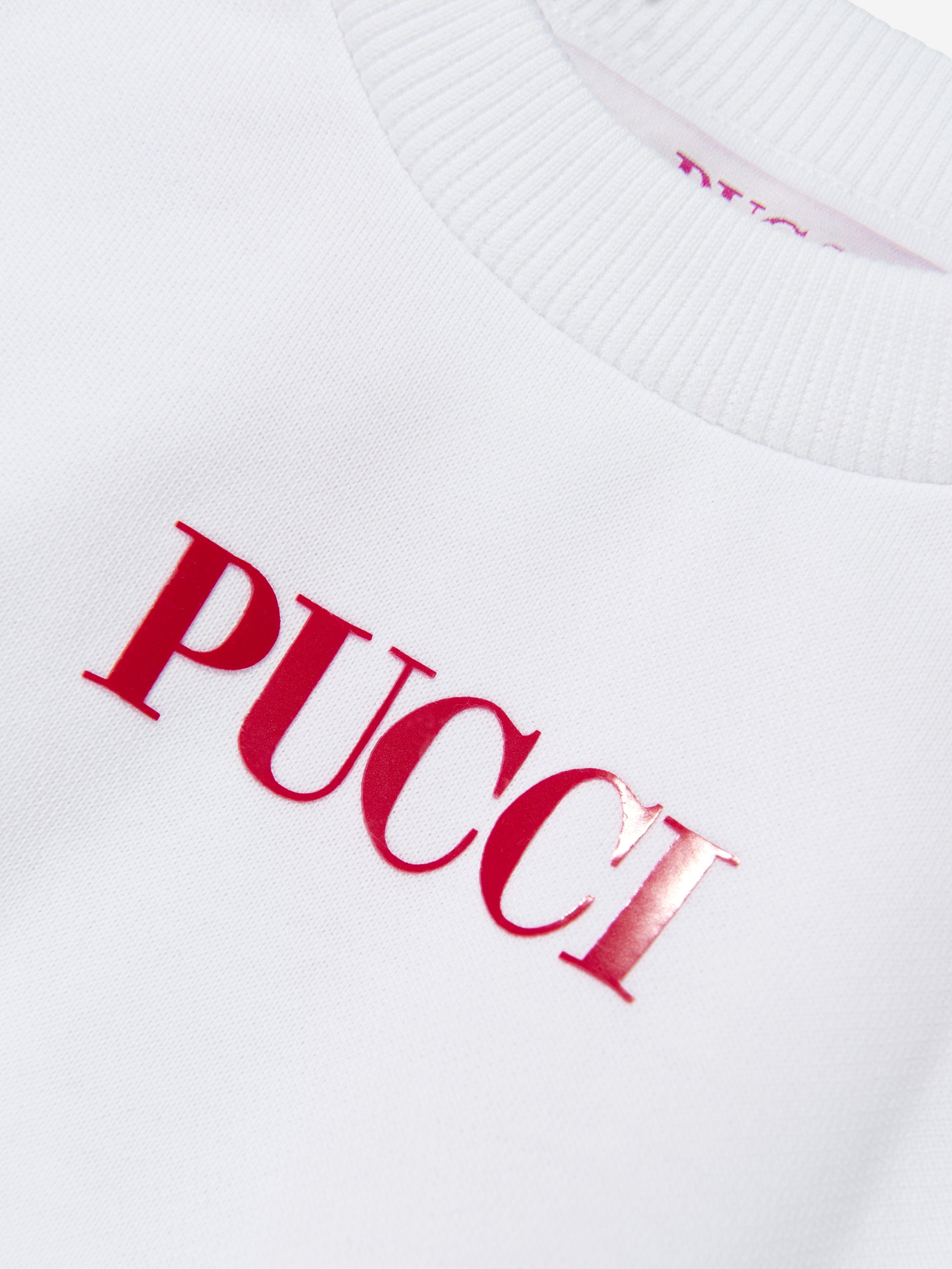 Pucci Girls Logo Sweatshirt in Ivory