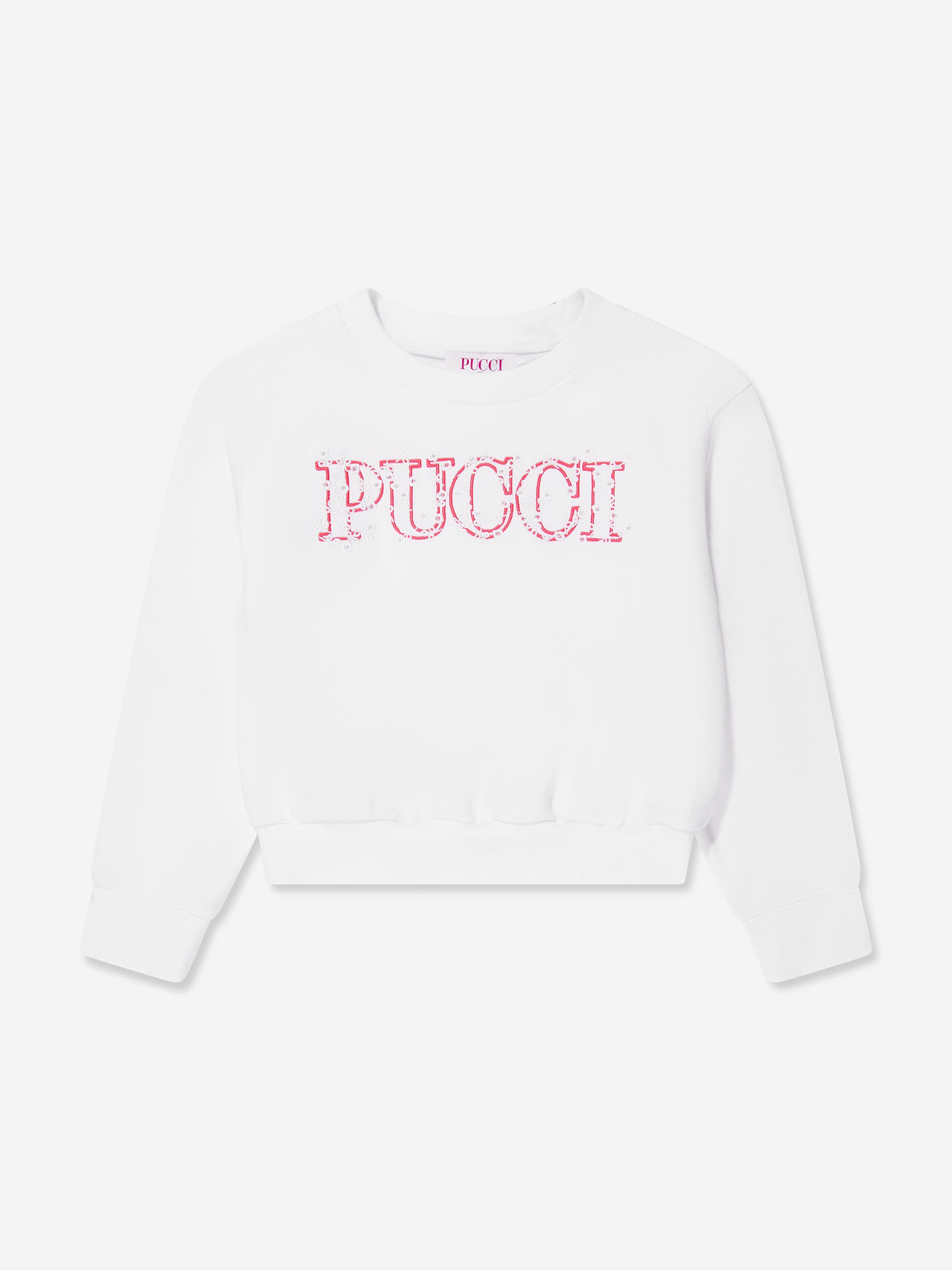 Pucci Girls Logo Sweatshirt in White