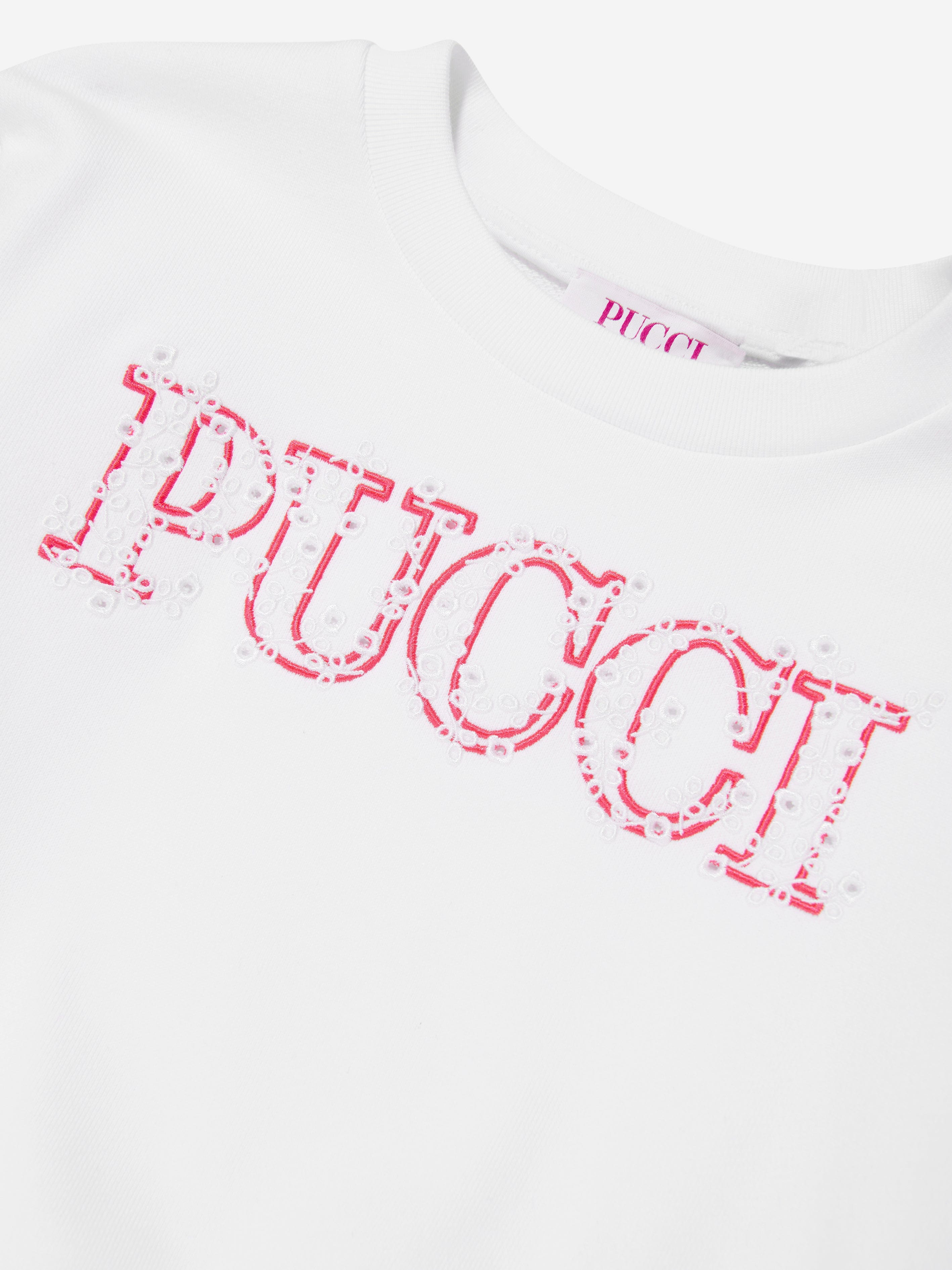 Pucci Girls Logo Sweatshirt in White