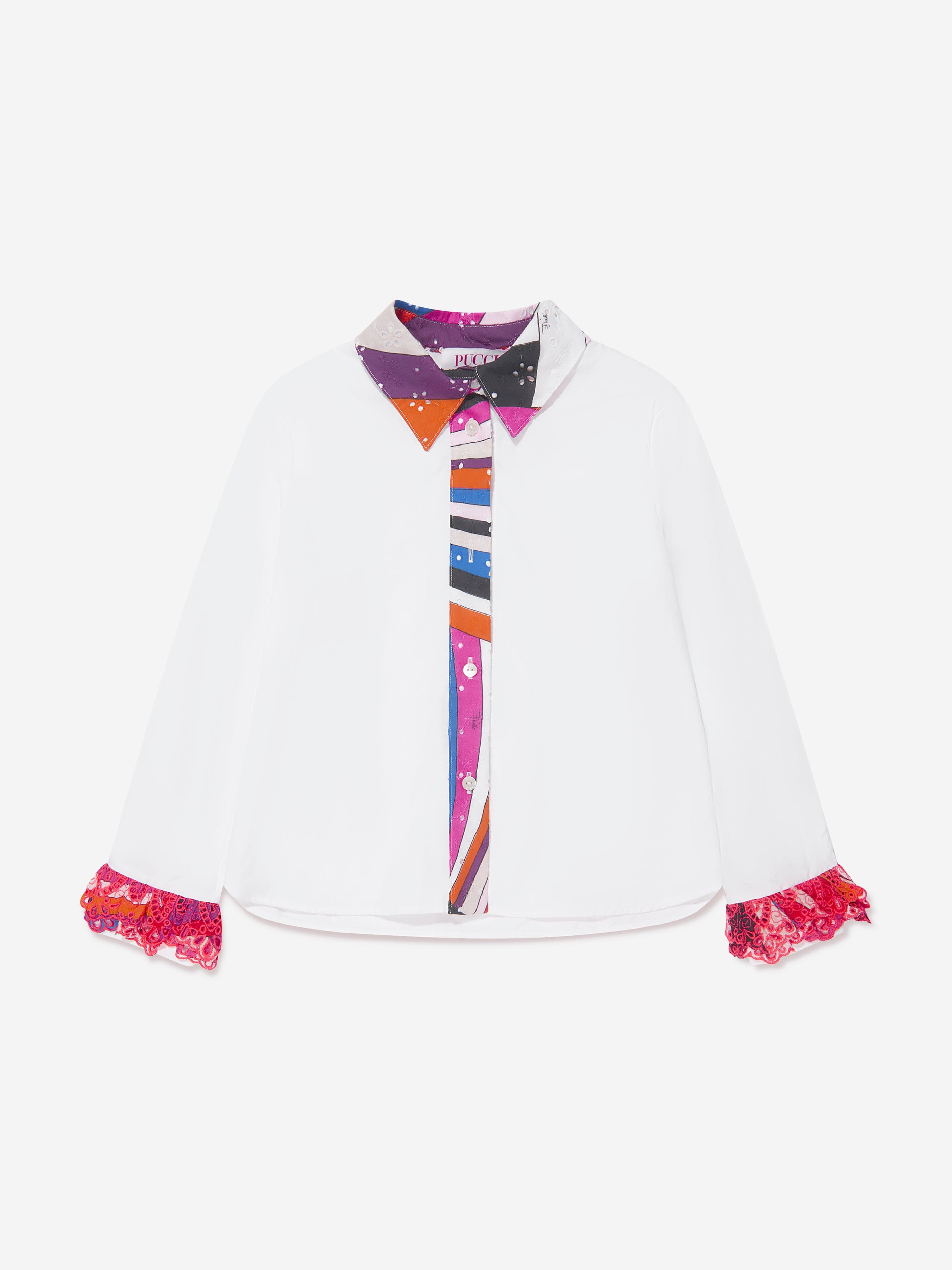 Pucci Girls Georgette Shirt in White