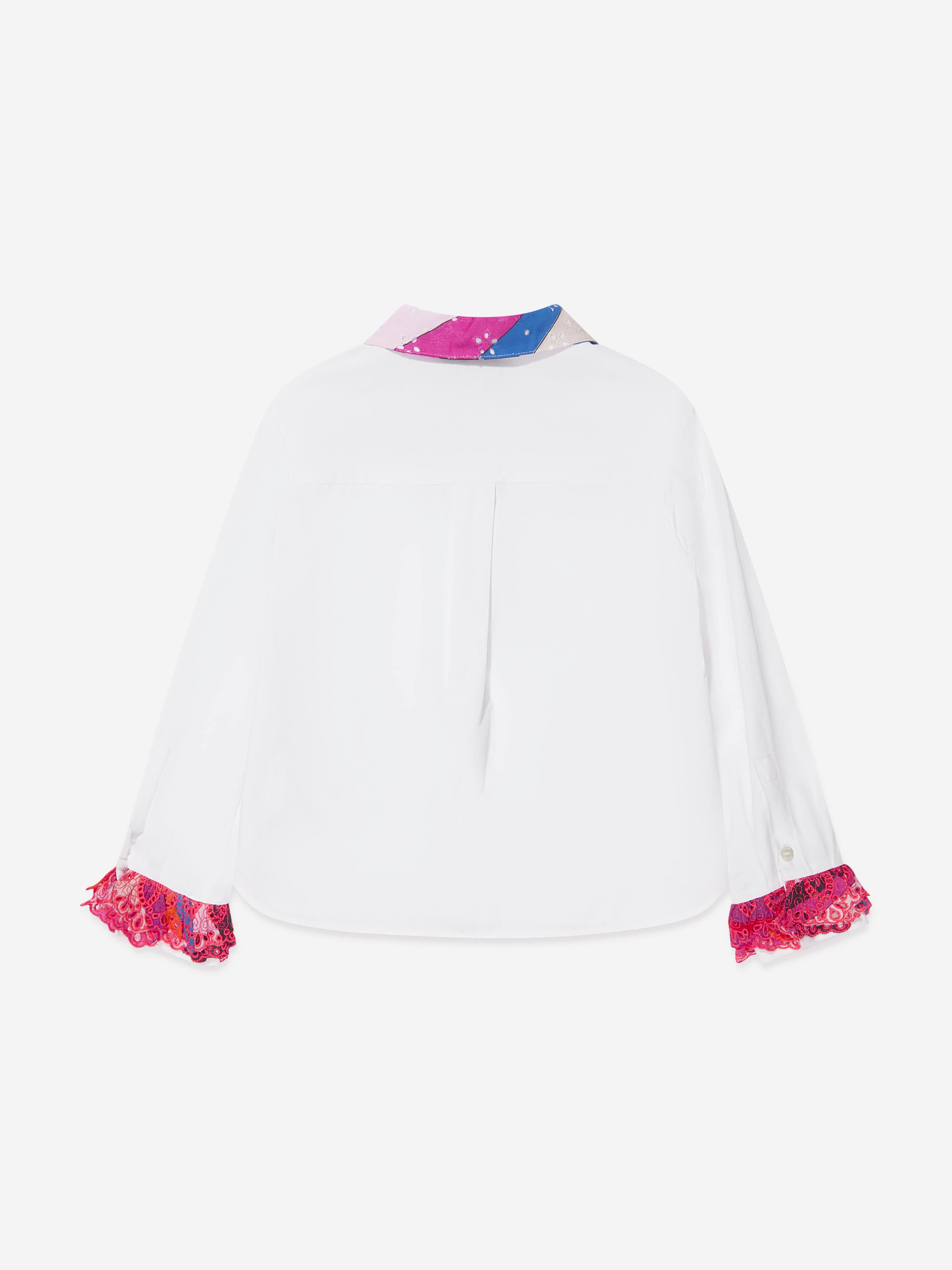 Pucci Girls Georgette Shirt in White