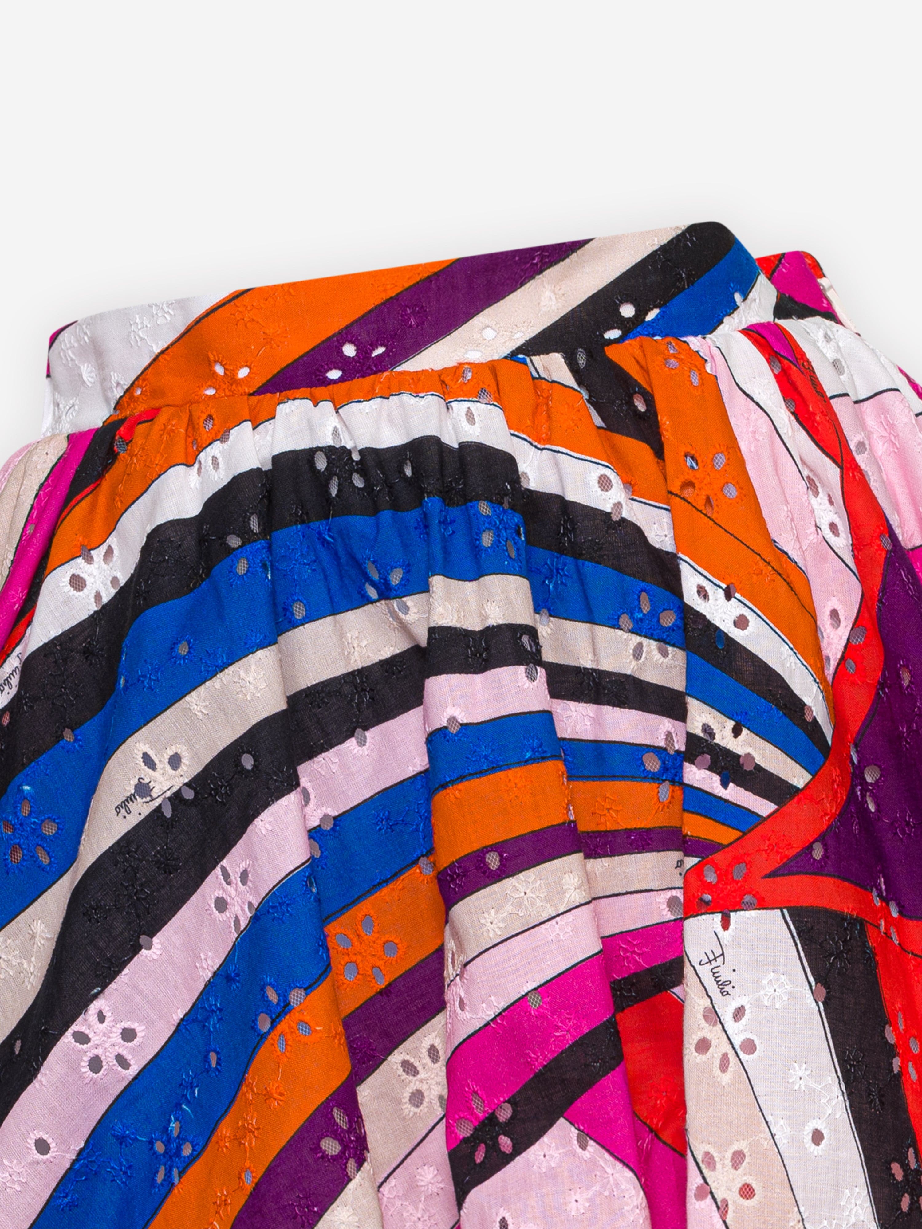 Pucci Girls Iride Woven Skirt in Multicolour