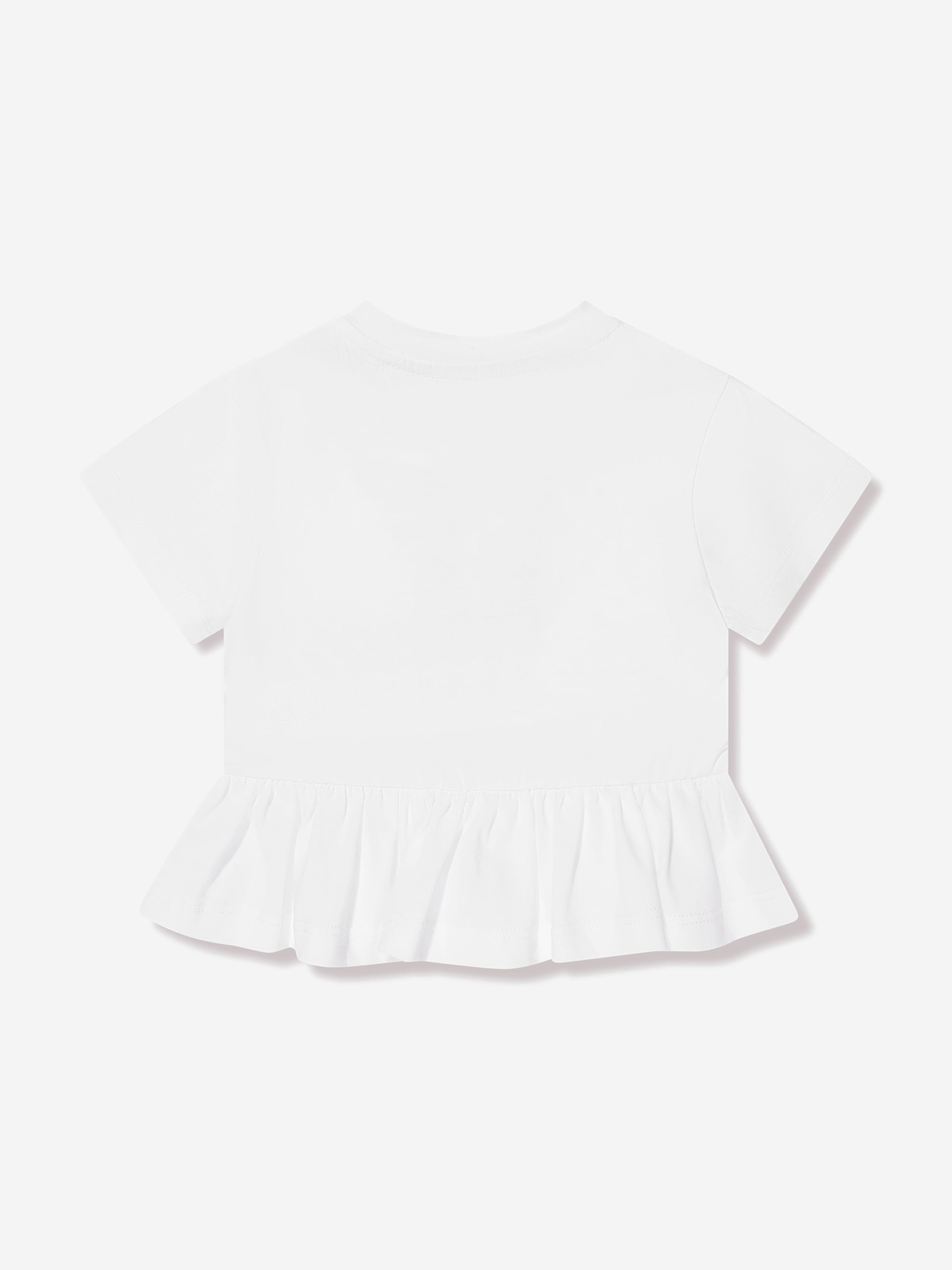 Pucci Baby Girls Peplum T-Shirt in White