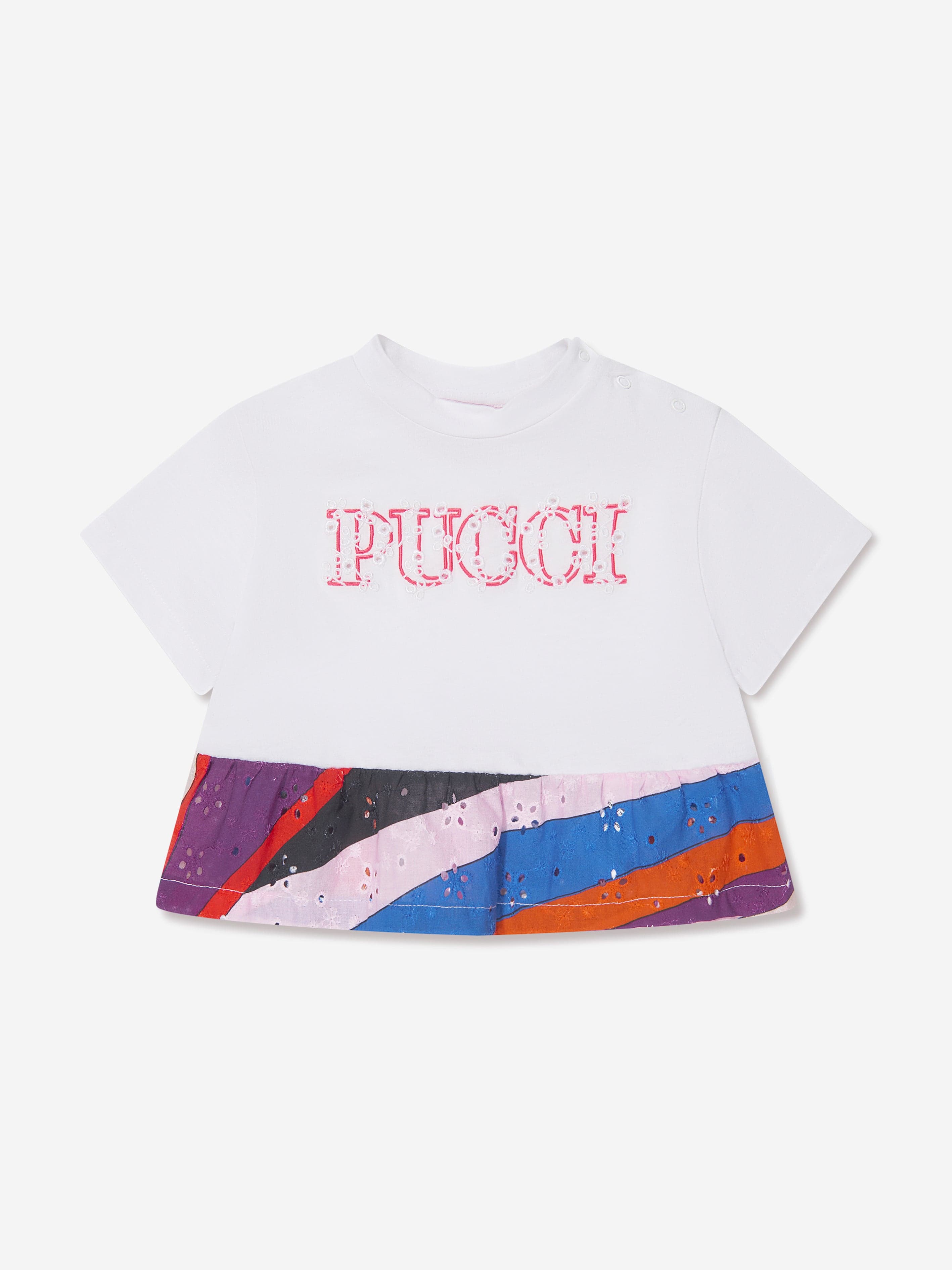 Pucci Baby Girls Logo T-Shirt in White