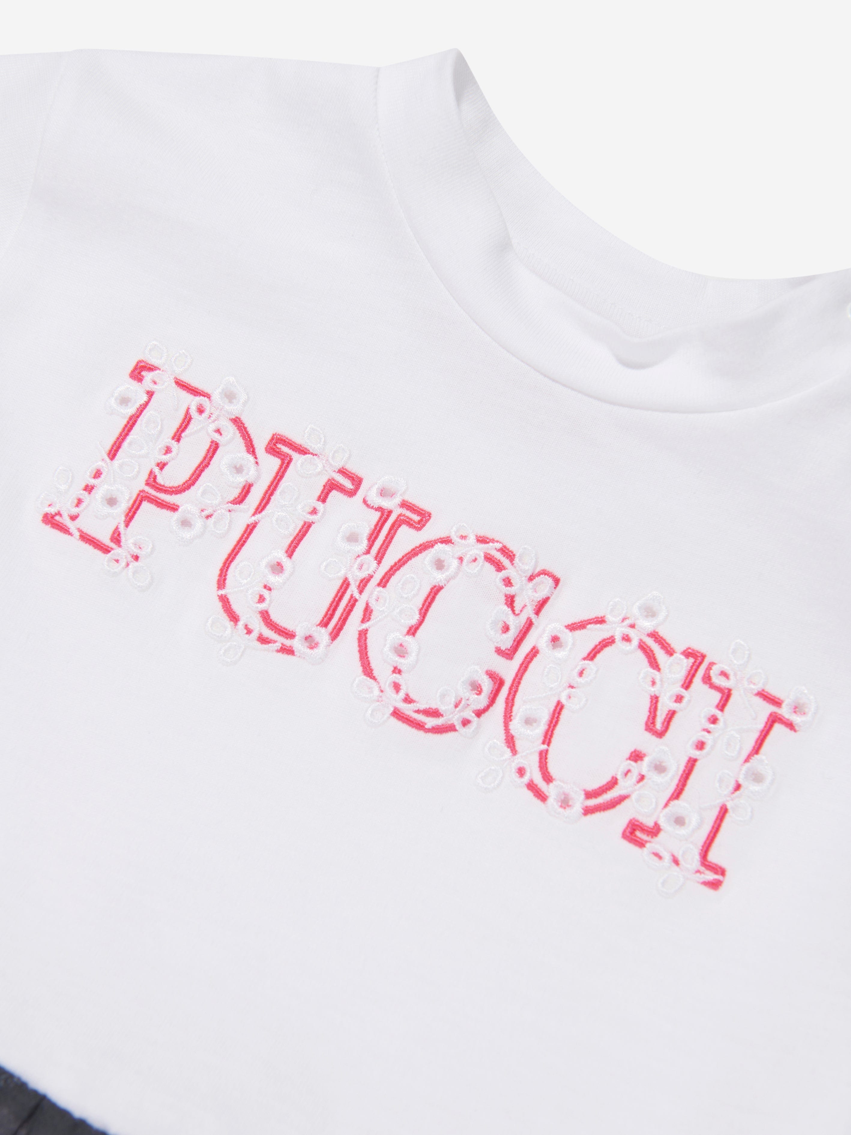 Pucci Baby Girls Logo T-Shirt in White