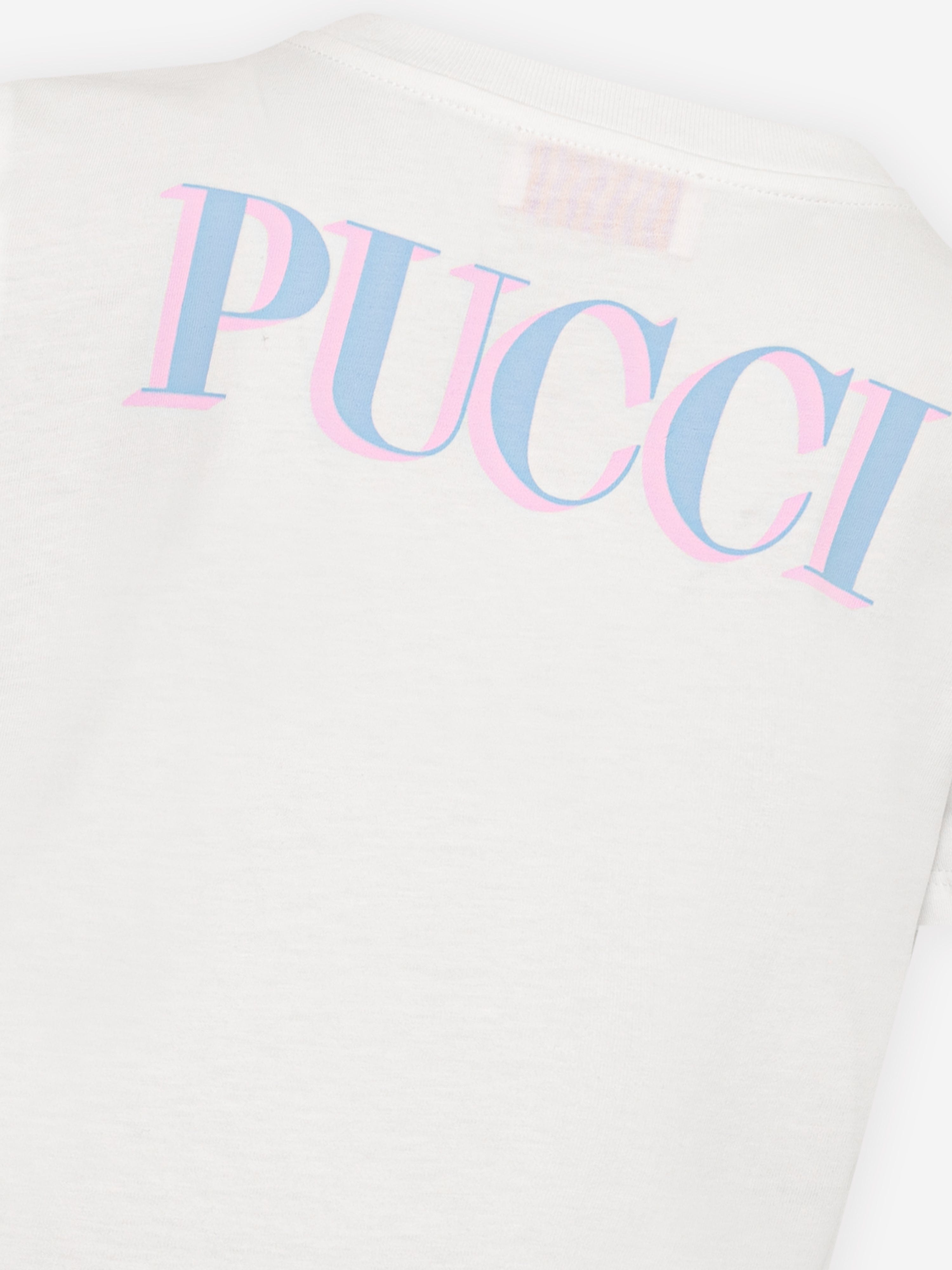 Pucci Girls Fish Logo T-Shirt in Ivory