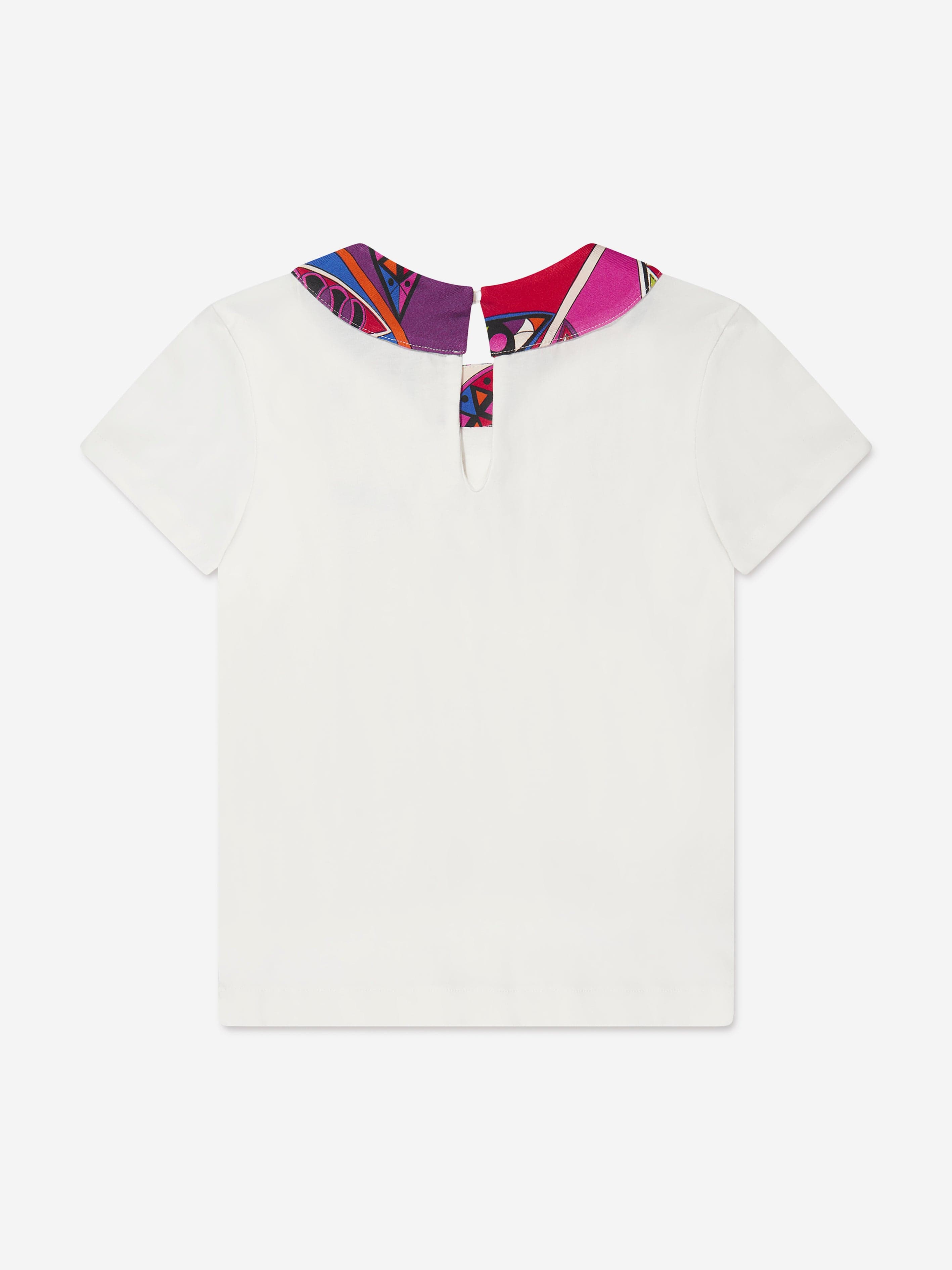 Pucci Girls Logo T-Shirt in Ivory