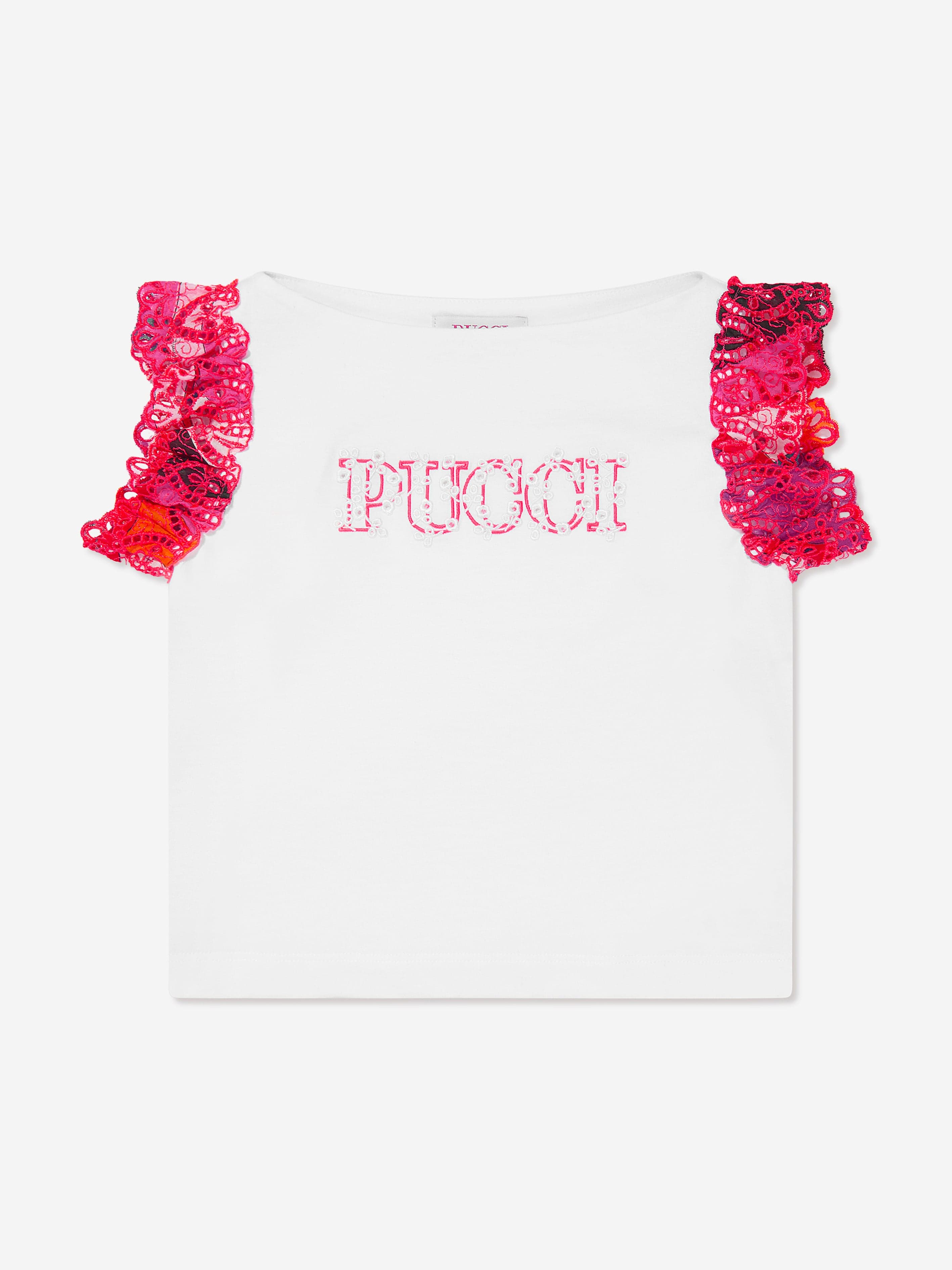 Pucci Girls Logo T-Shirt in White