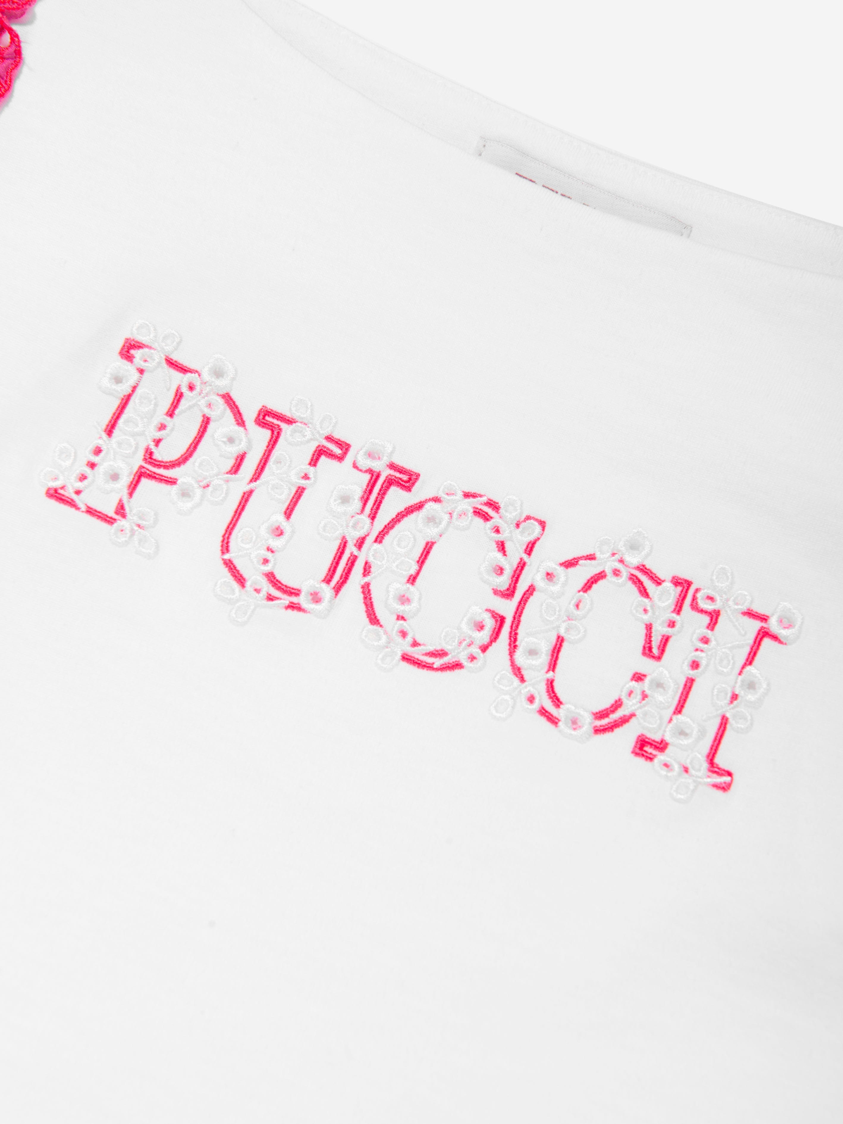 Pucci Girls Logo T-Shirt in White