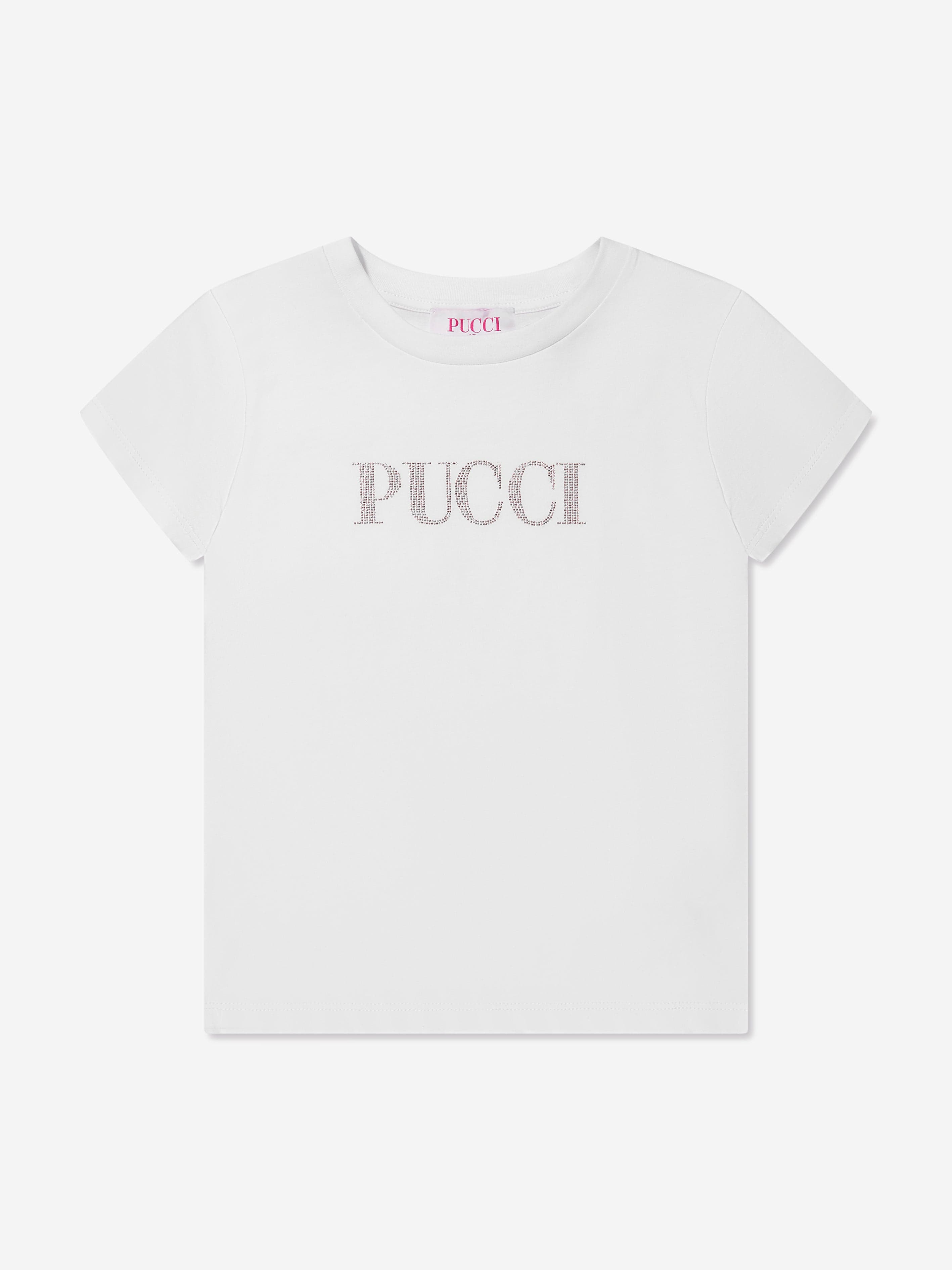 Pucci Girls Logo T-Shirt in White