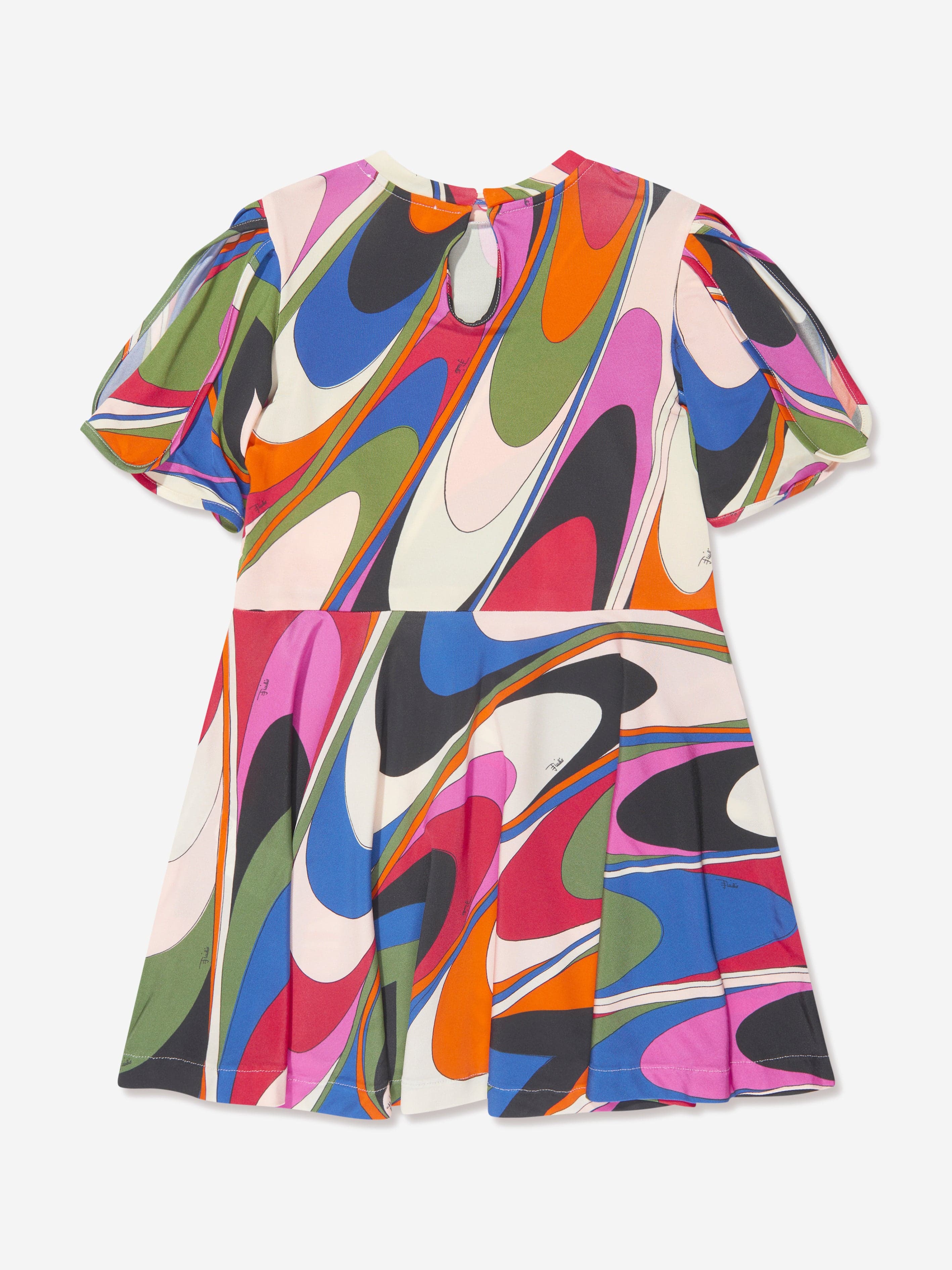 Pucci Girls Onde Print Dress in Multicolour