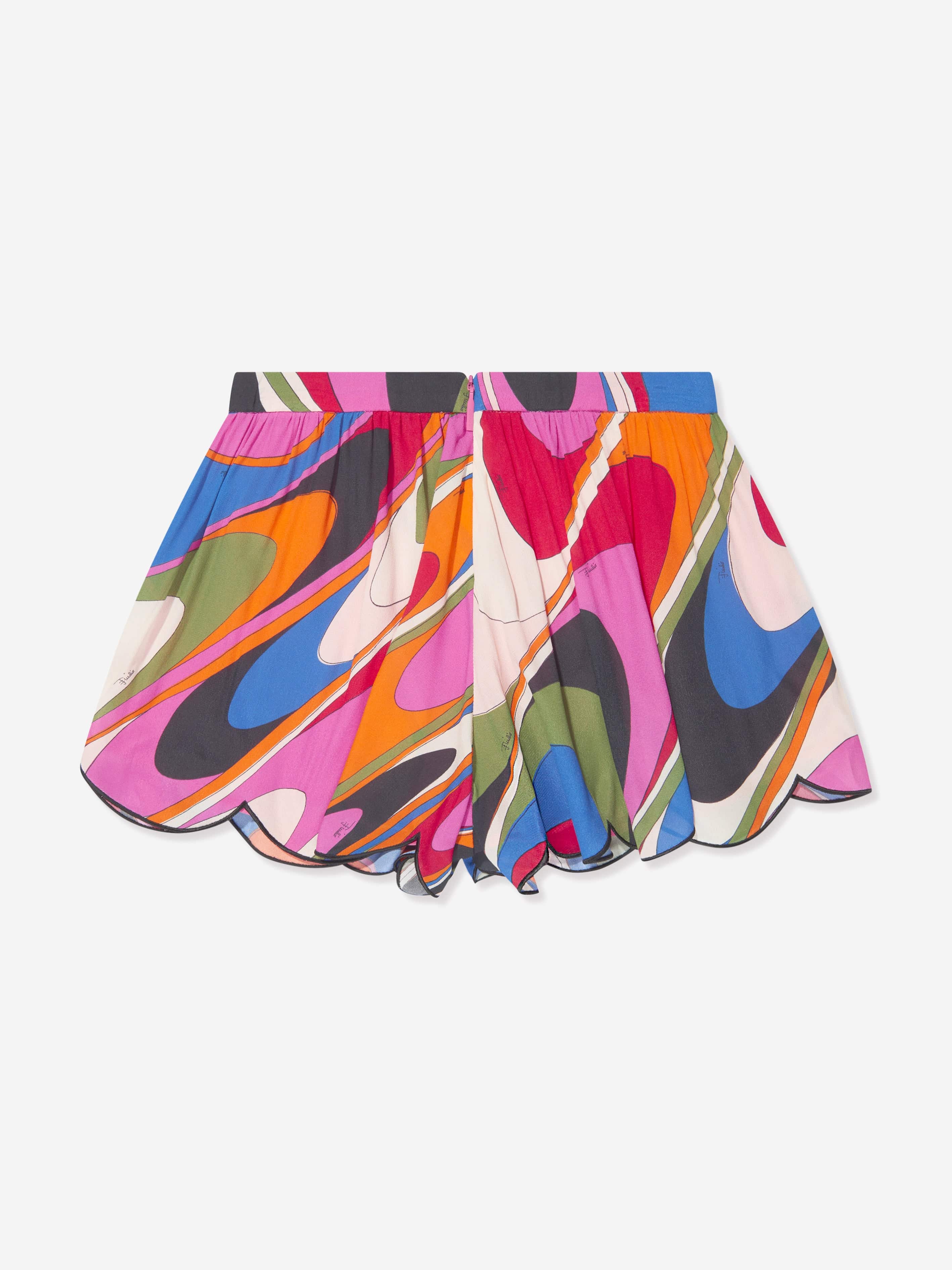 Pucci Girls Onde Print Shorts in Multicolour