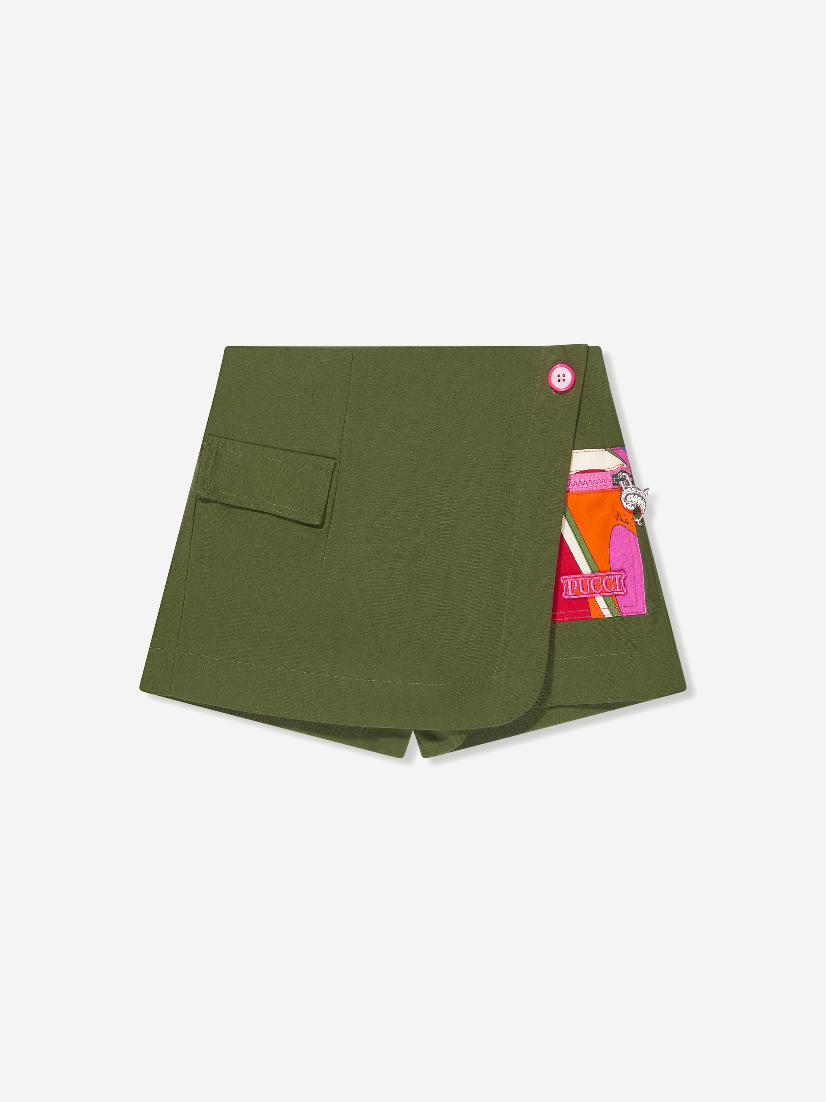 Pucci Girls Logo Skort in Green