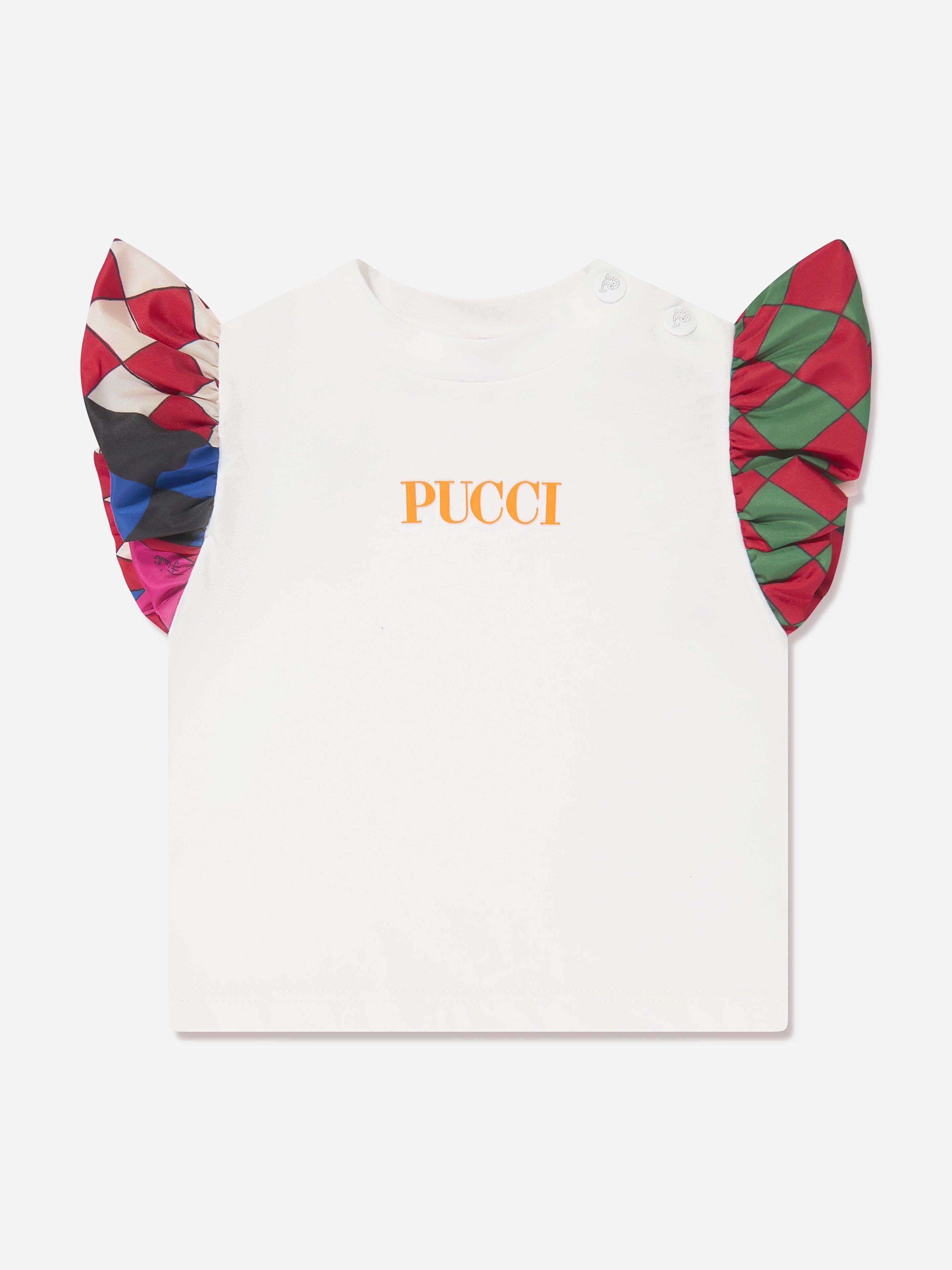 Pucci Baby Girls Logo T-Shirt in Ivory