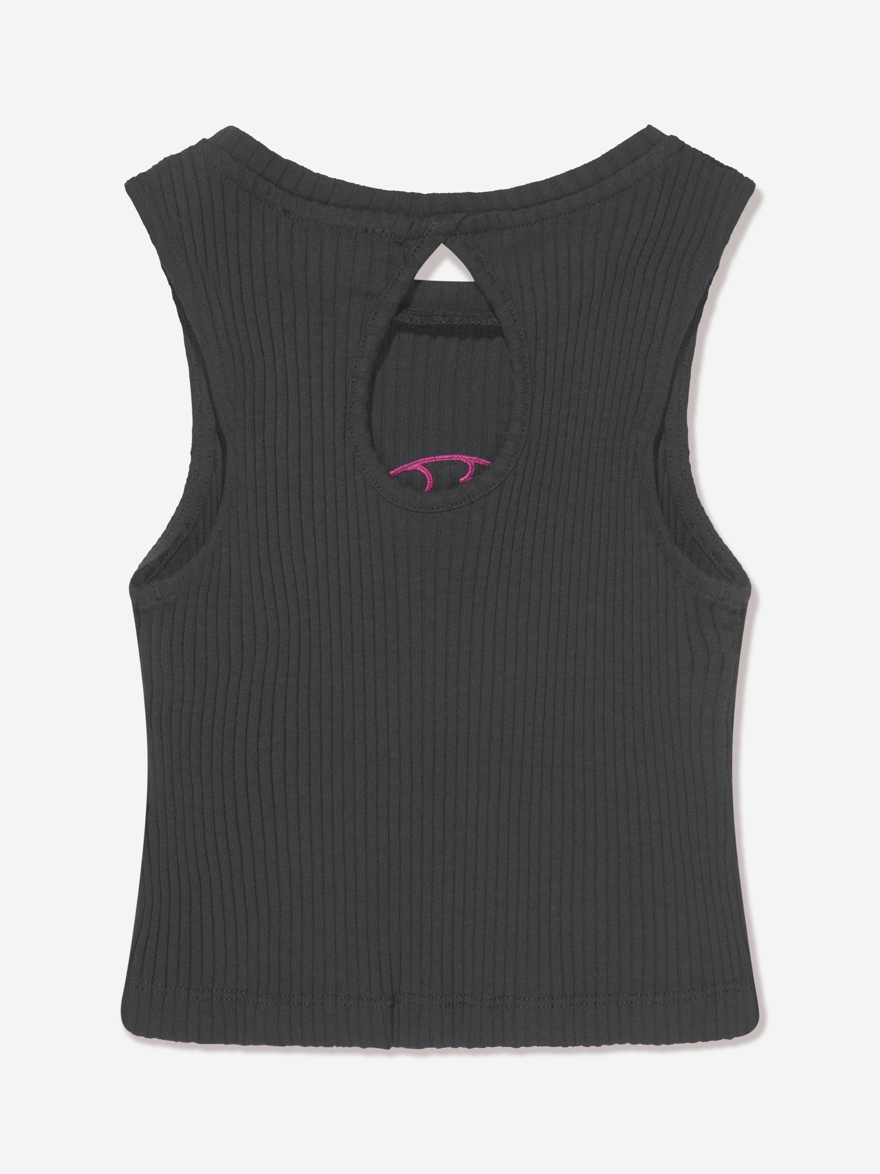 Pucci Girls Sleeveless Logo Top in Black