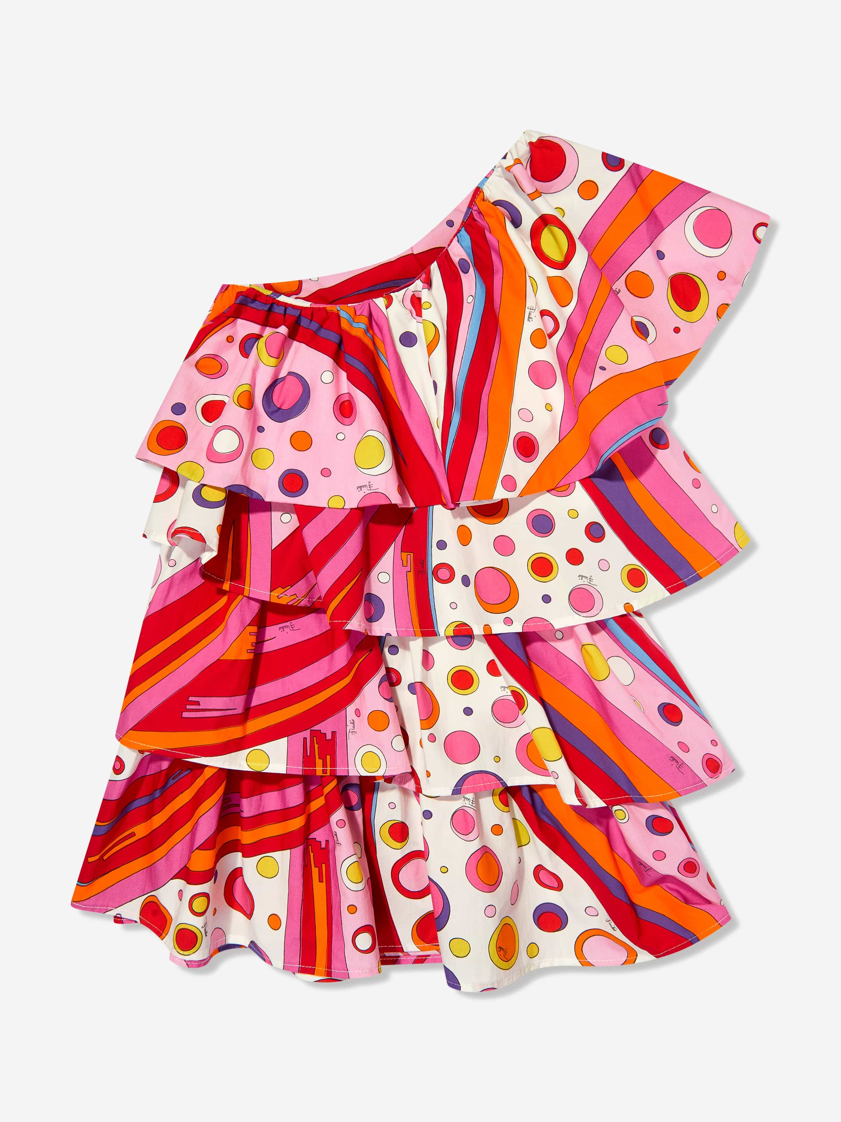 Girls Fontane Print Ruffle Dress in Multicolour