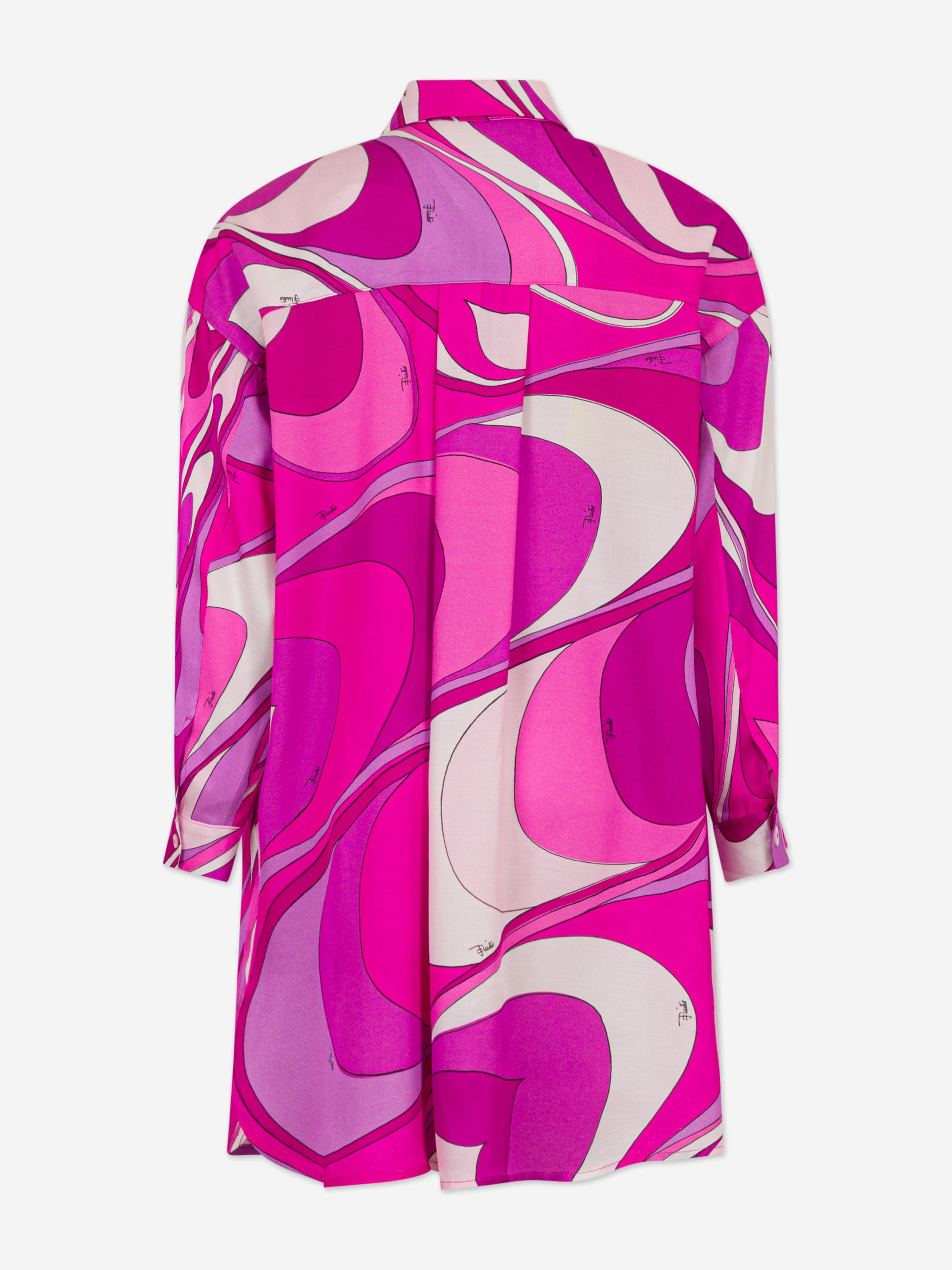 PUCCI Girls Onde Shirt Dress in Pink