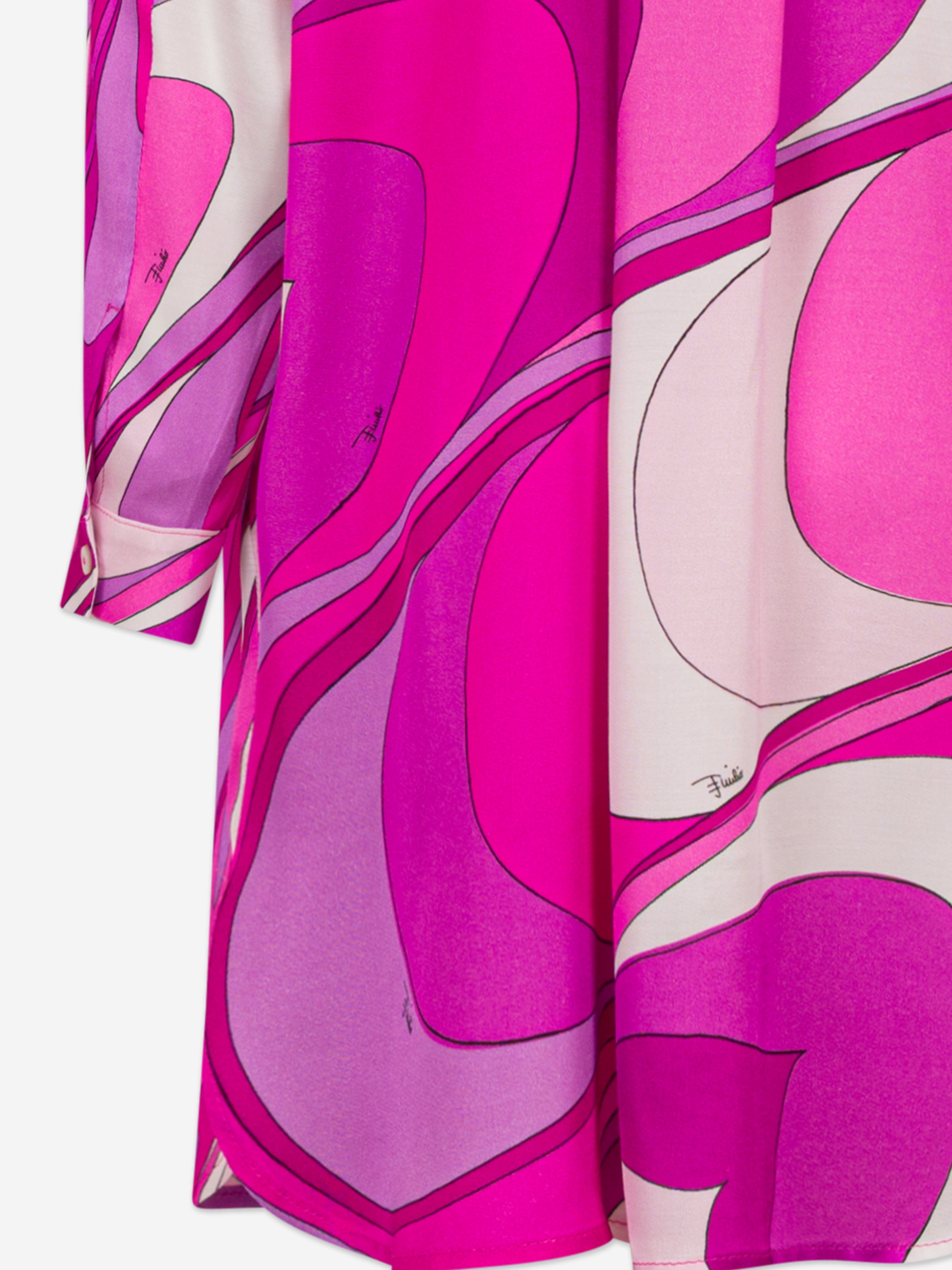 PUCCI Girls Onde Shirt Dress in Pink