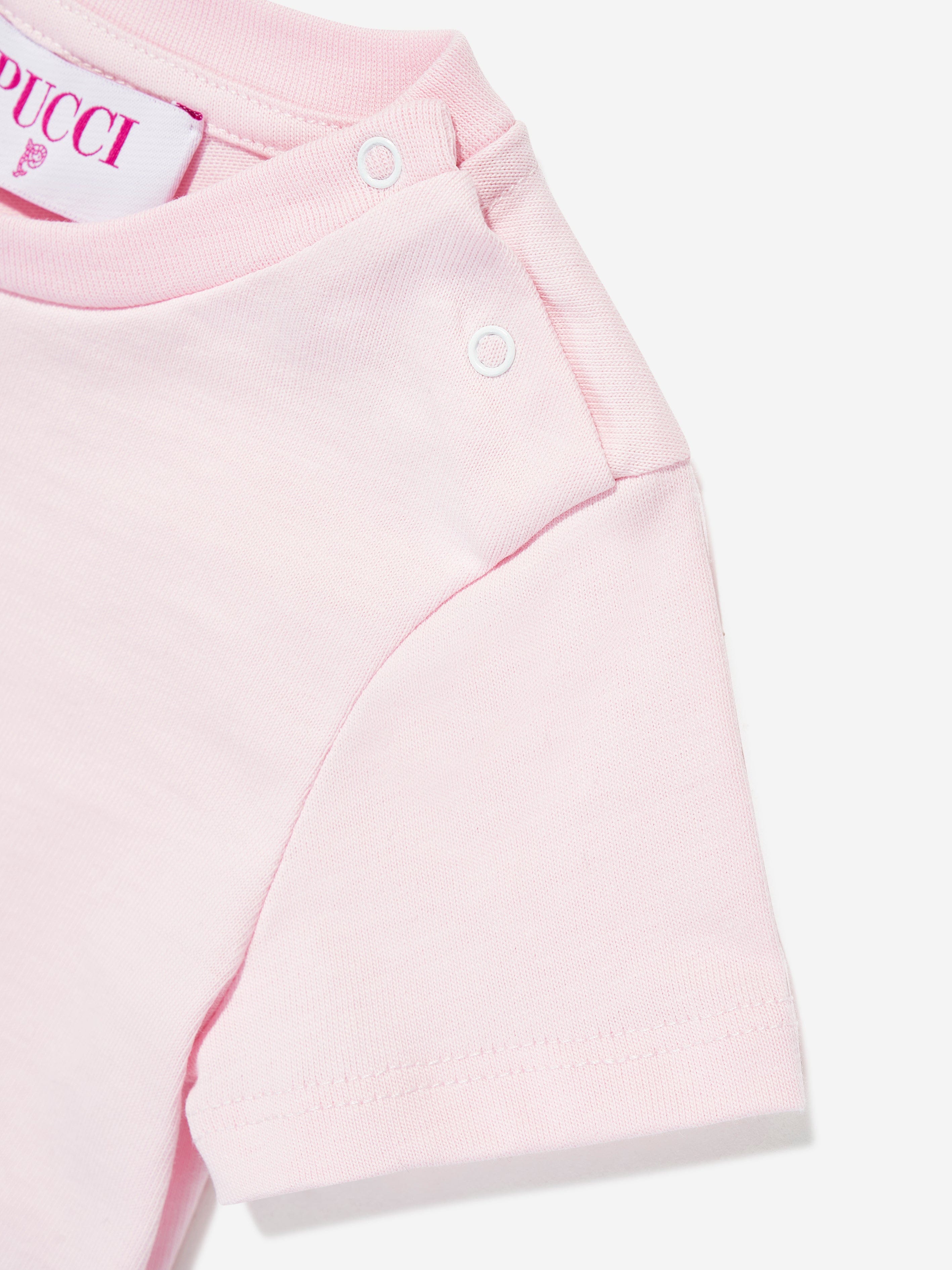 PUCCI Baby Girls Logo T-Shirt in Pink