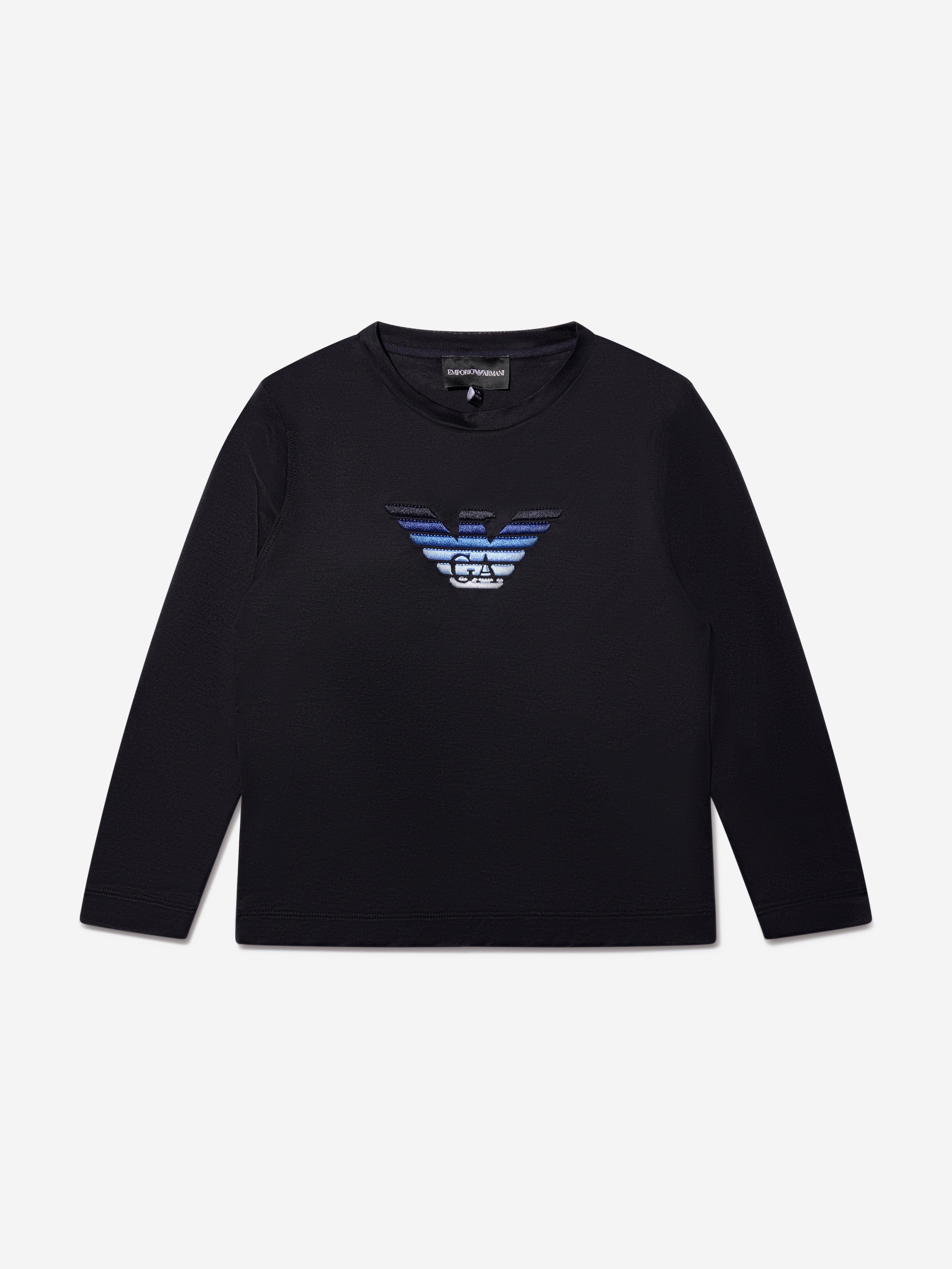 Emporio Armani Boys Long Sleeve Eagle Graphic T-Shirt