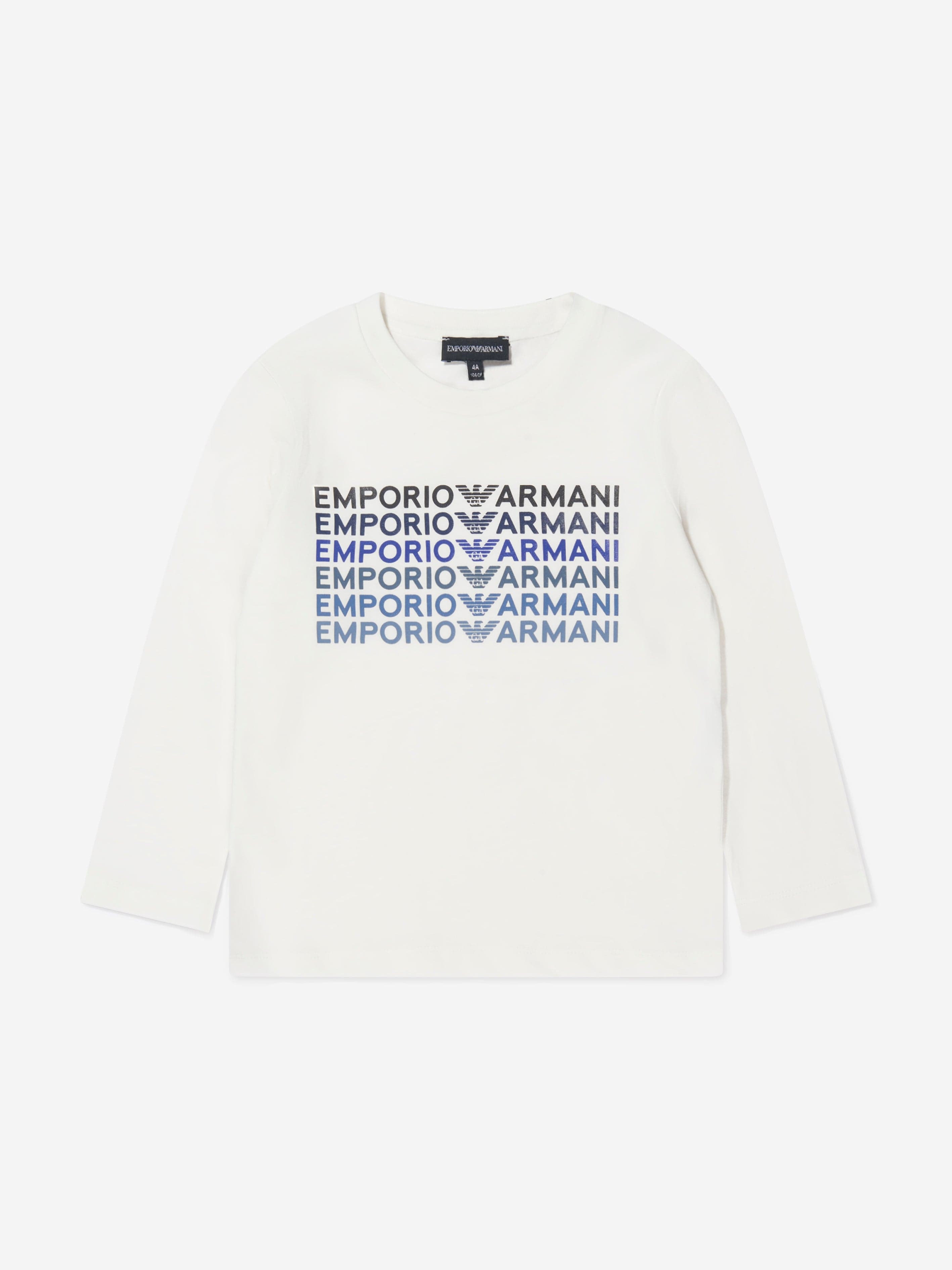 Emporio Armani Boys Long Sleeve Logo Print T-Shirt