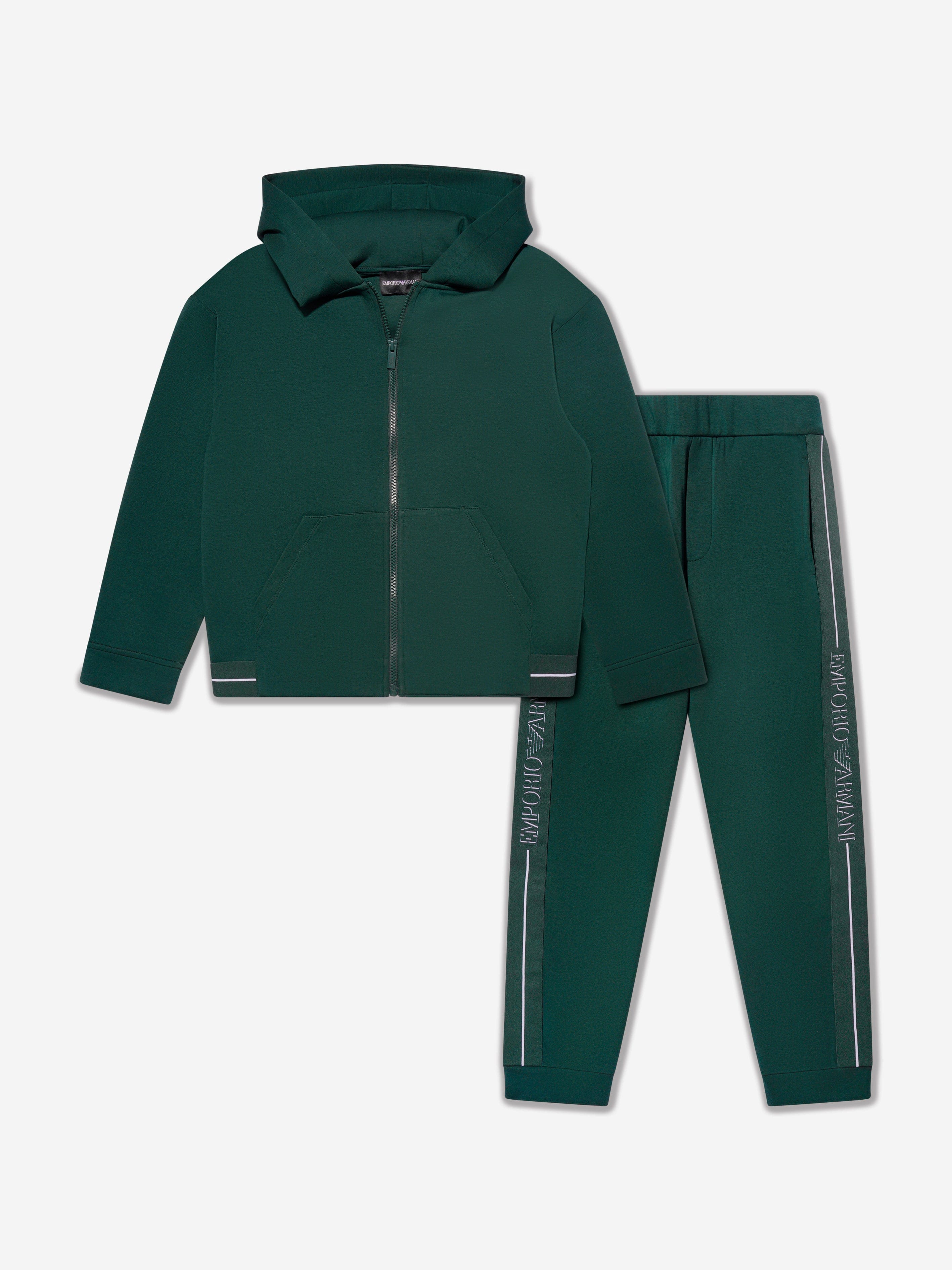 Emporio Armani Boys Logo Trim Zip Up Tracksuit