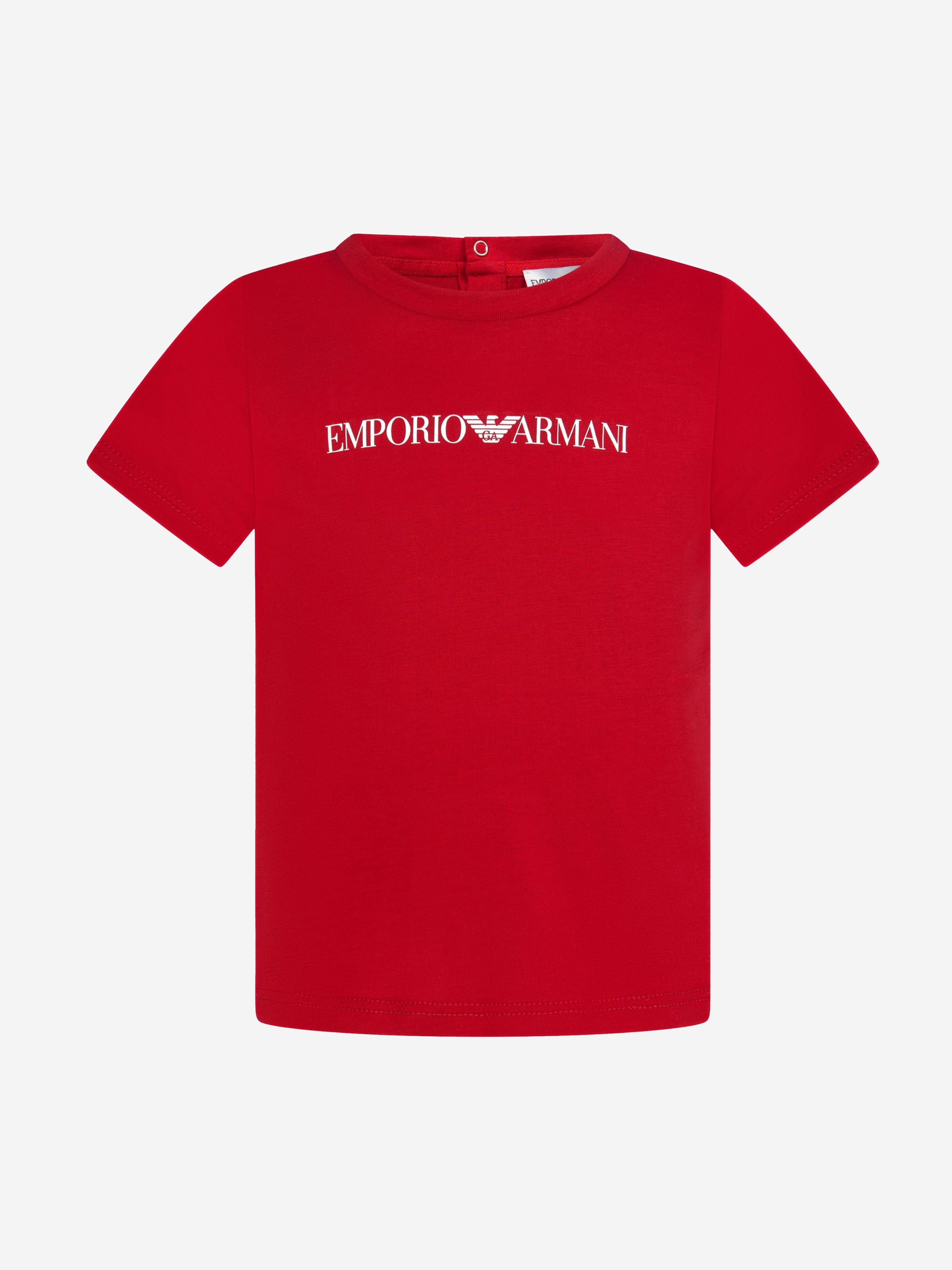 Emporio Armani Baby Boys Logo T-Shirt in Red