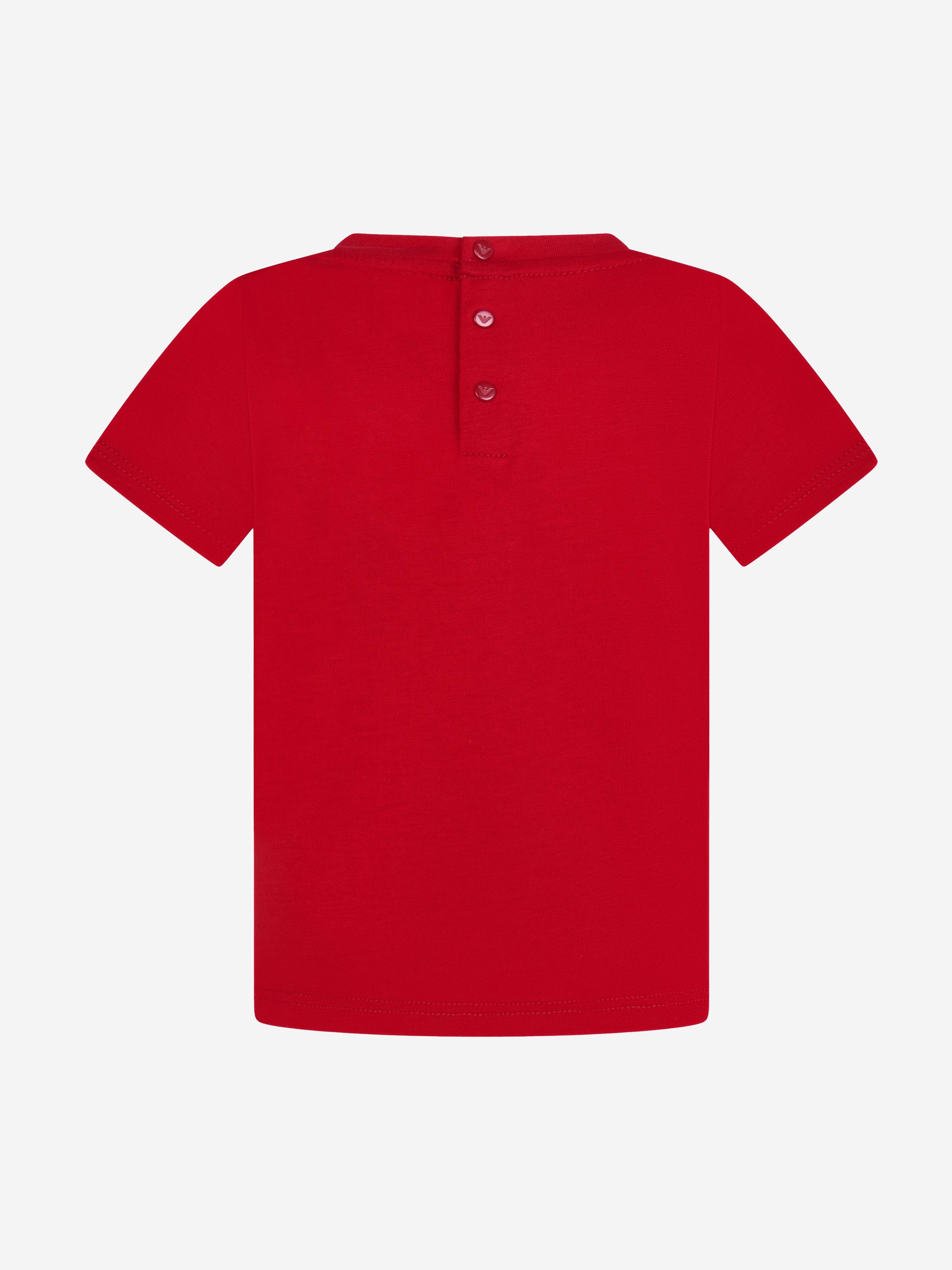 Emporio Armani Baby Boys Logo T-Shirt in Red