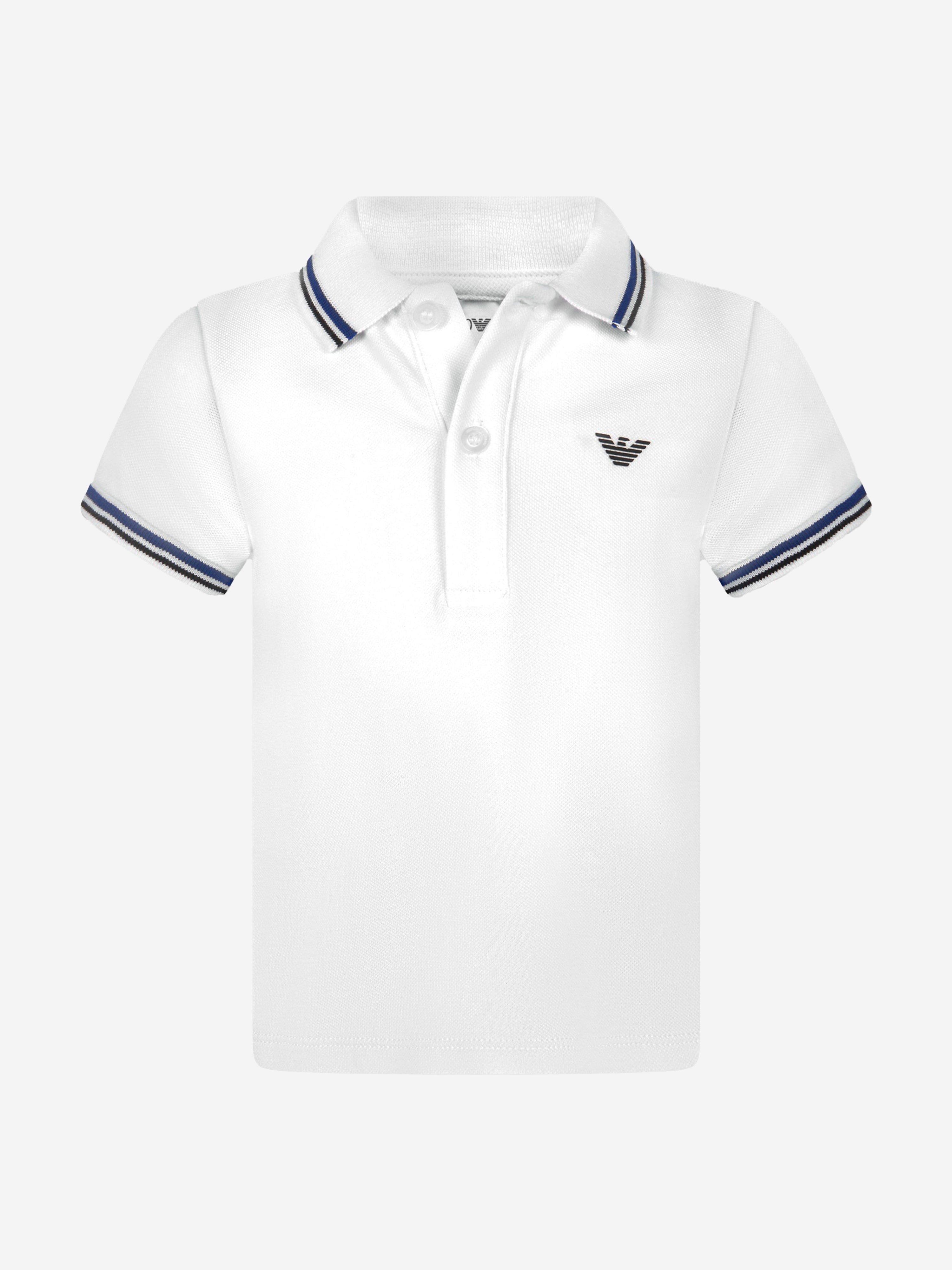 Emporio Armani Baby Boys Logo Polo Shirt In White