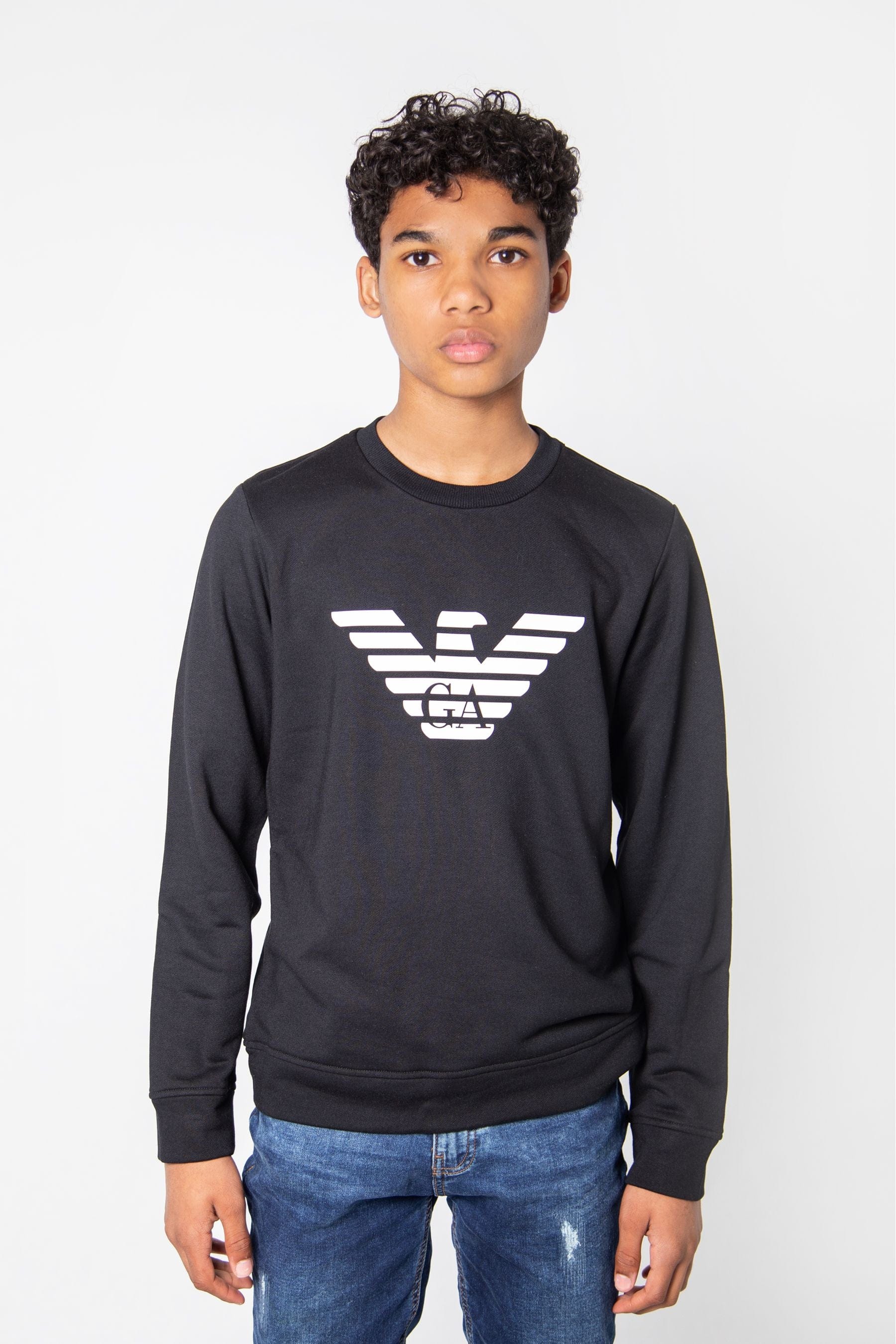 Emporio Armani Boys Cotton Blend Logo Sweatshirt