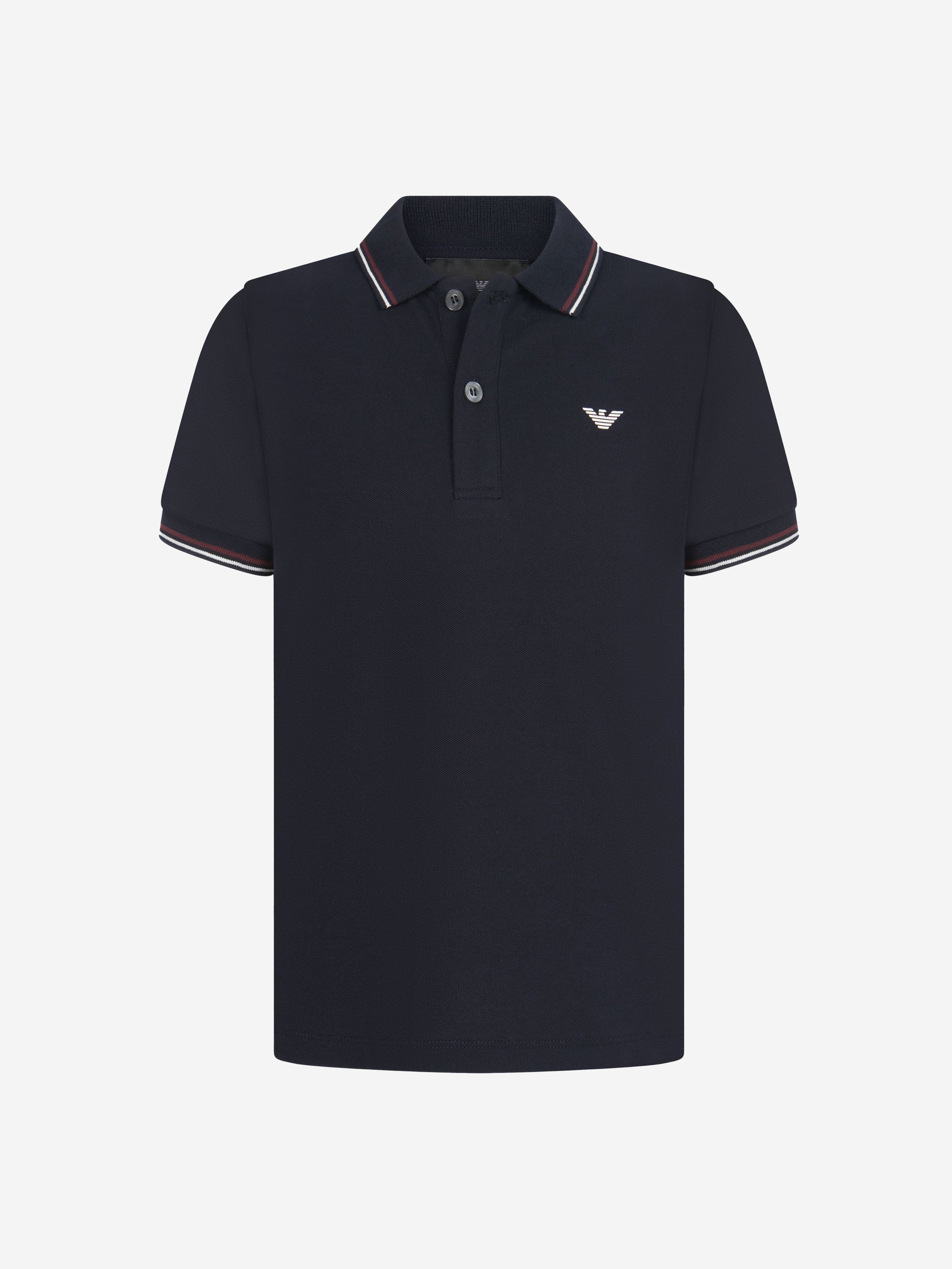 Emporio Armani Baby Boys Logo Polo Shirt in Navy