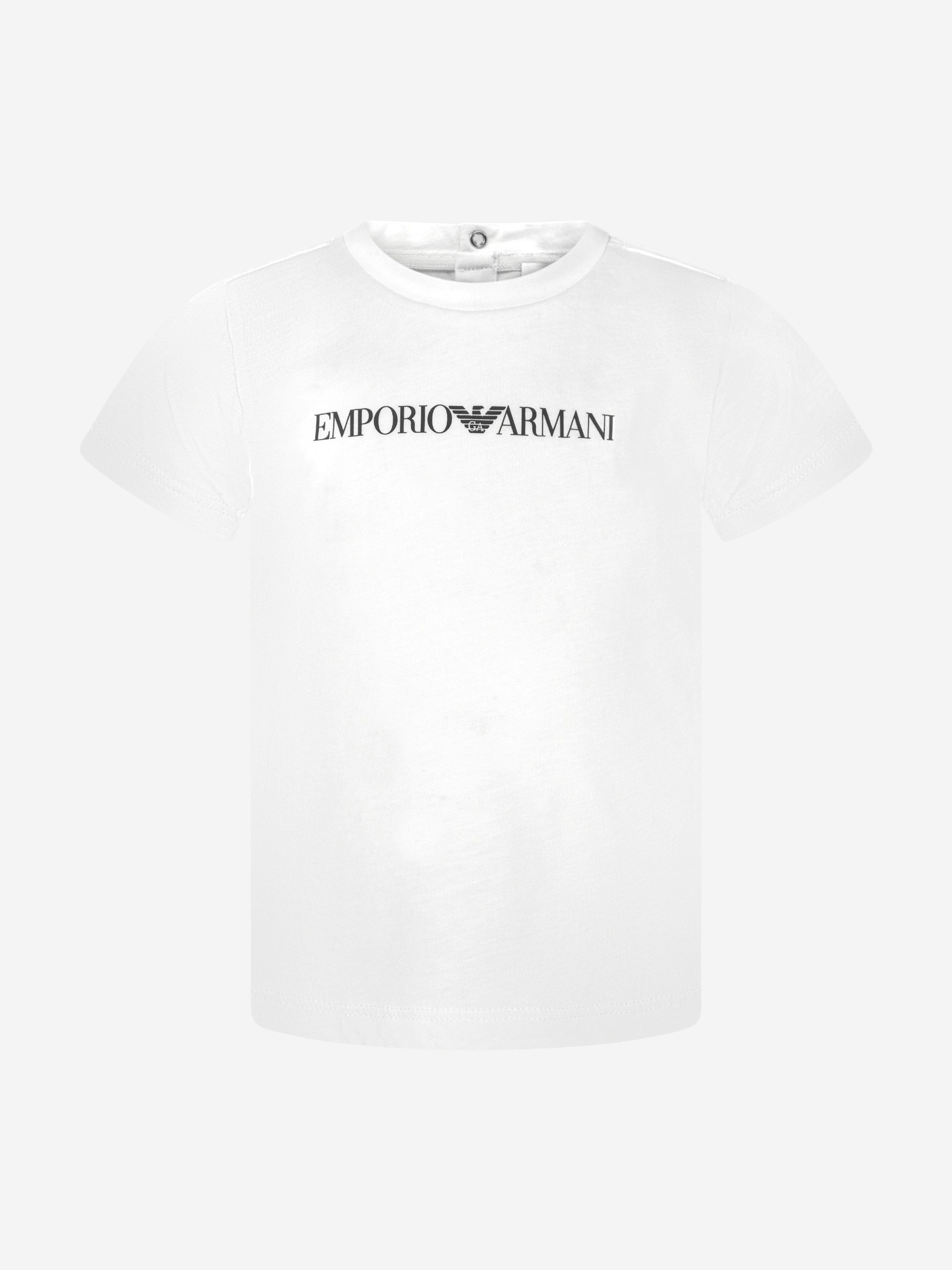 Emporio Armani Baby Boys Logo T-Shirt in White