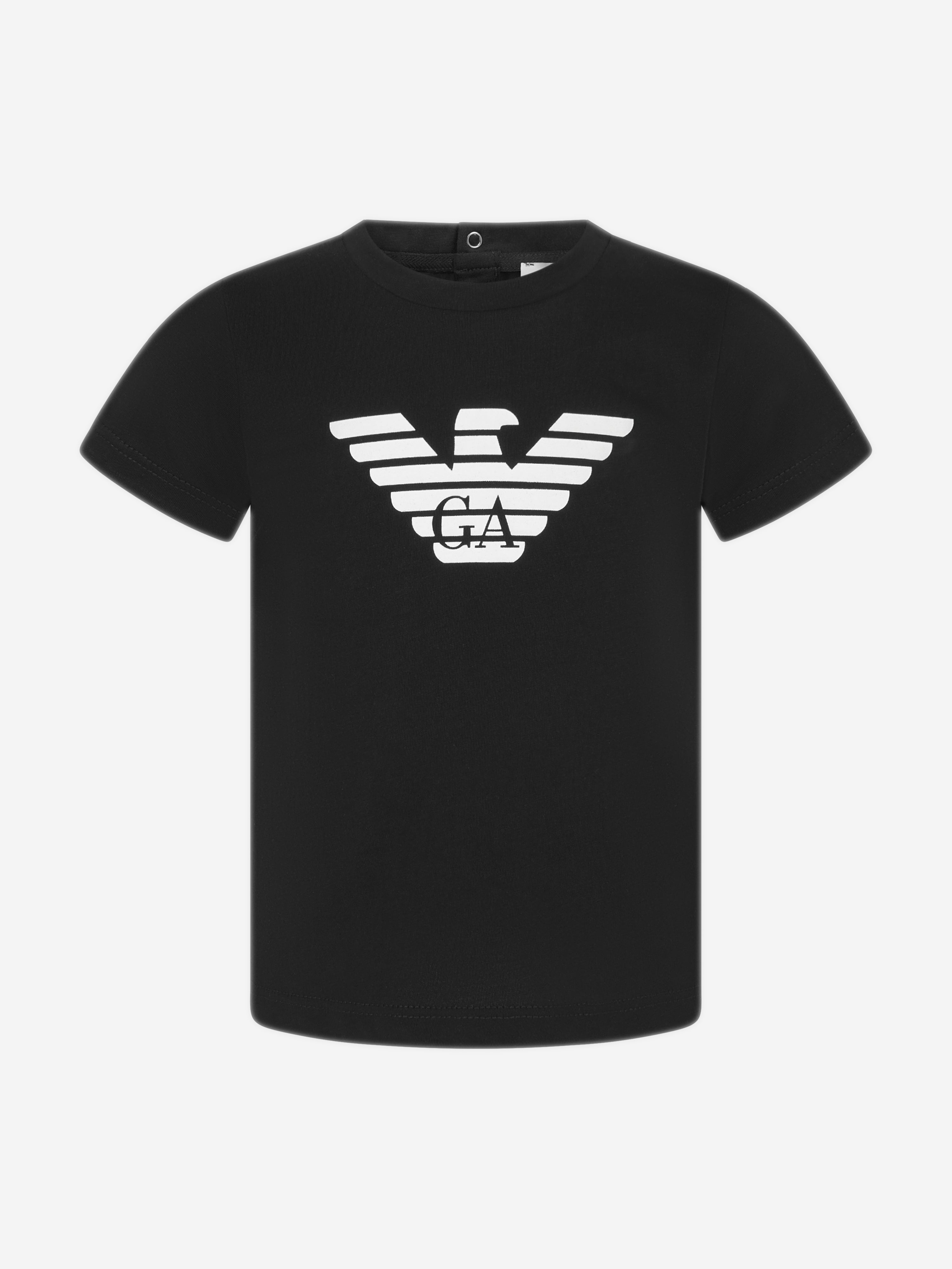 Emporio Armani Baby Boys Logo T-Shirt in Black