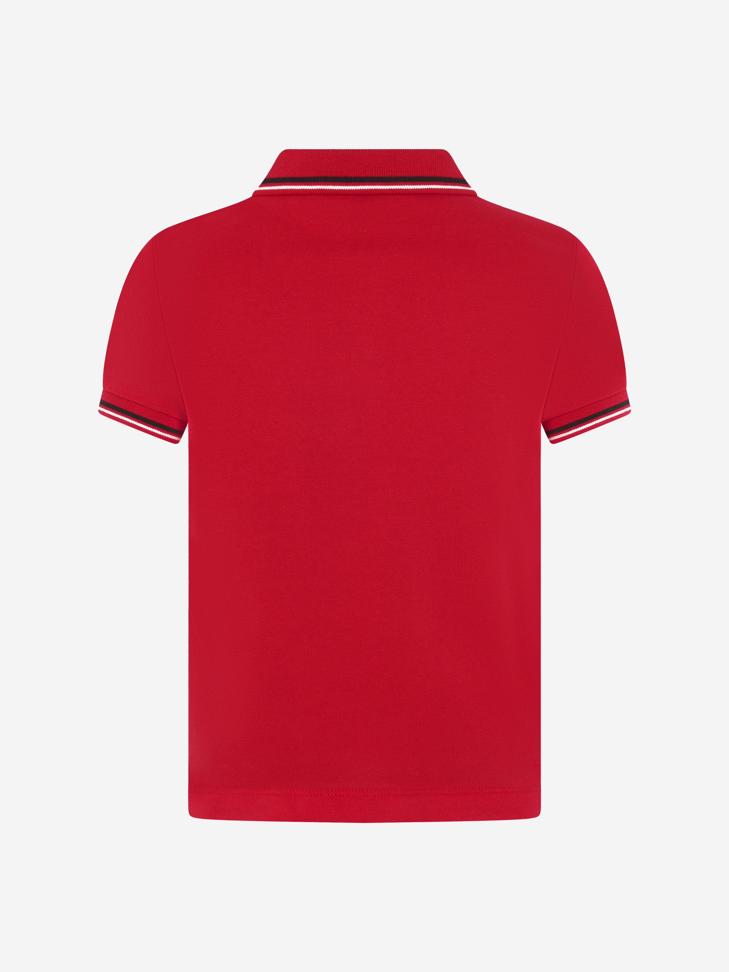 Emporio Armani Boys Logo Polo Shirt in Red