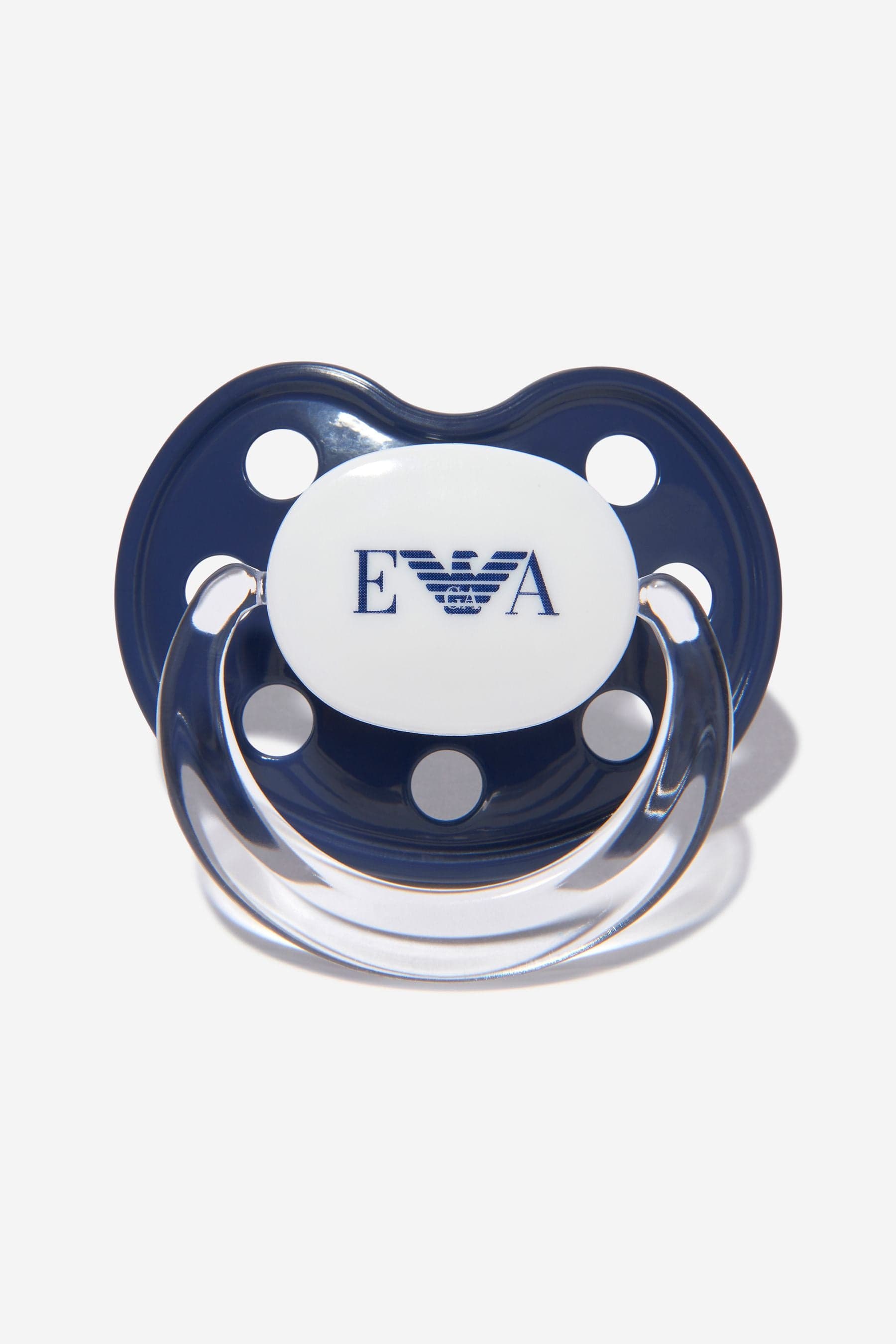 Emporio Armani Baby Dummy And Pacifier Set In Navy