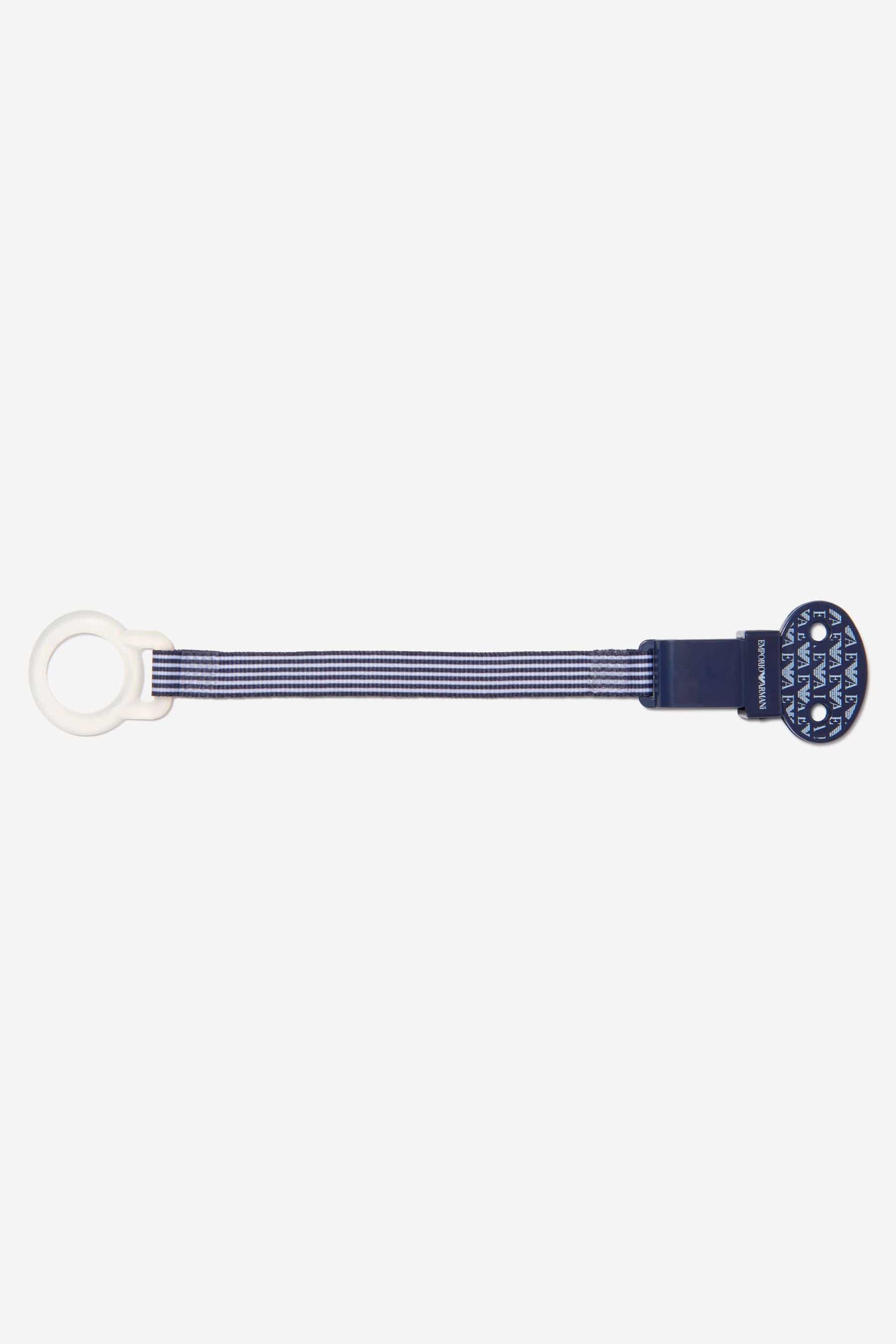 Emporio Armani Baby Dummy And Pacifier Set In Navy