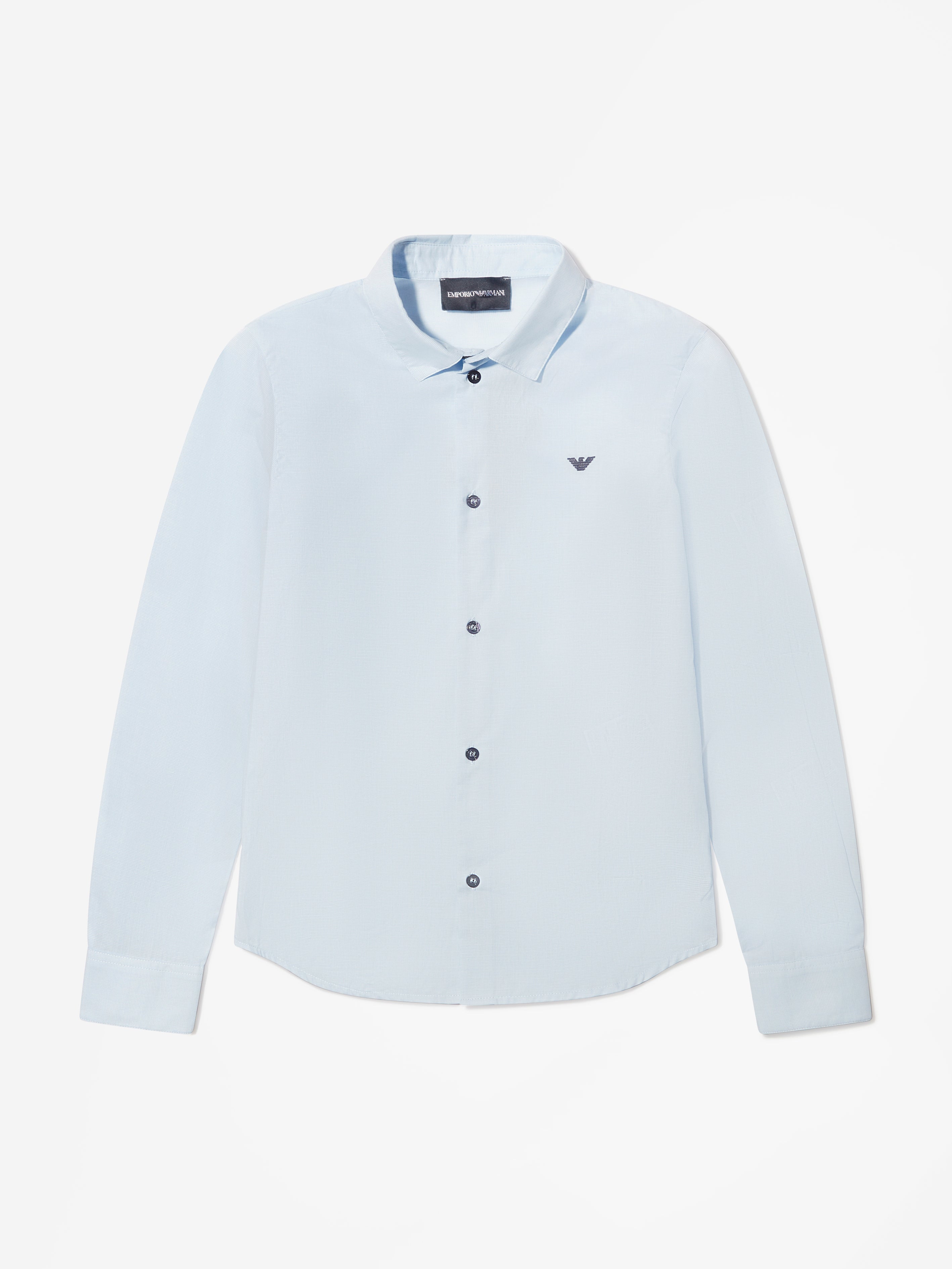 Emporio Armani Boys Long Sleeve Embroidered Logo Shirt