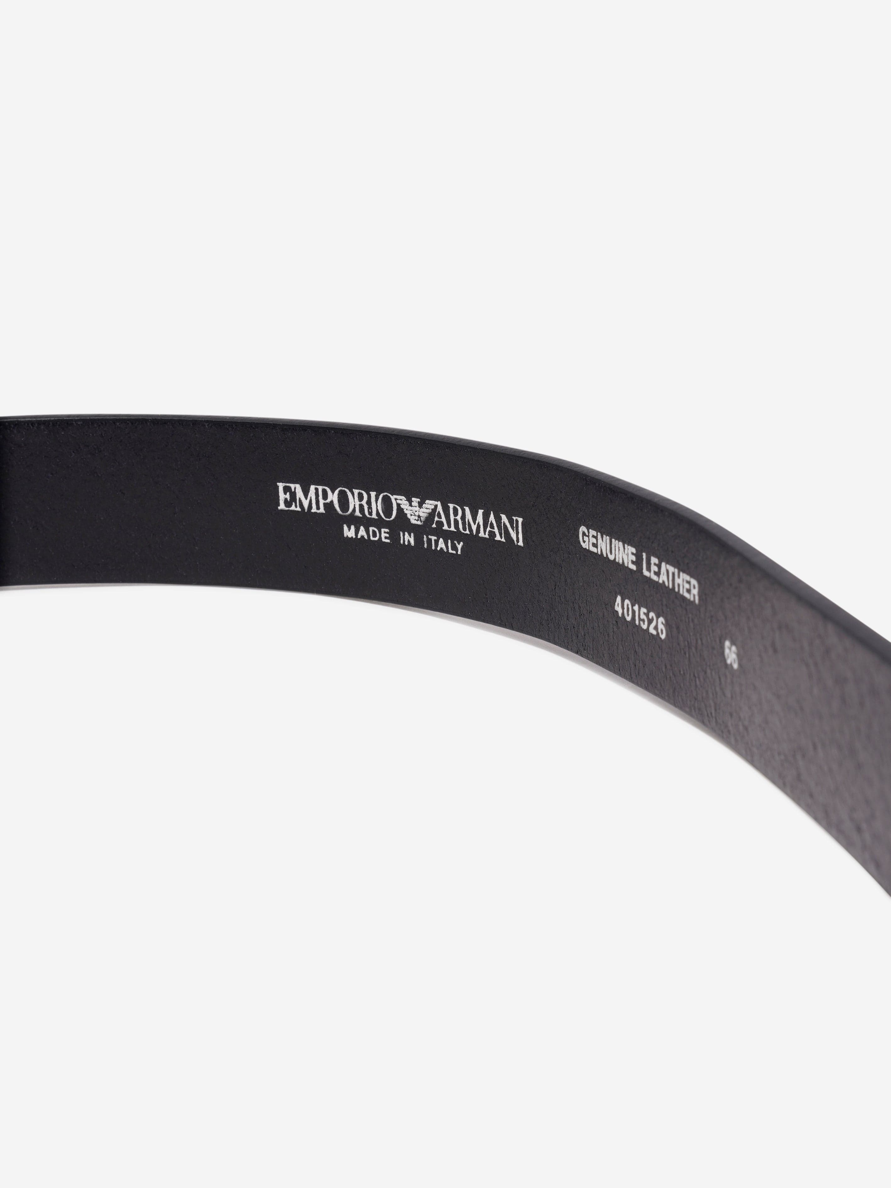 Emporio Armani Boys Leather Eagle Buckle Belt