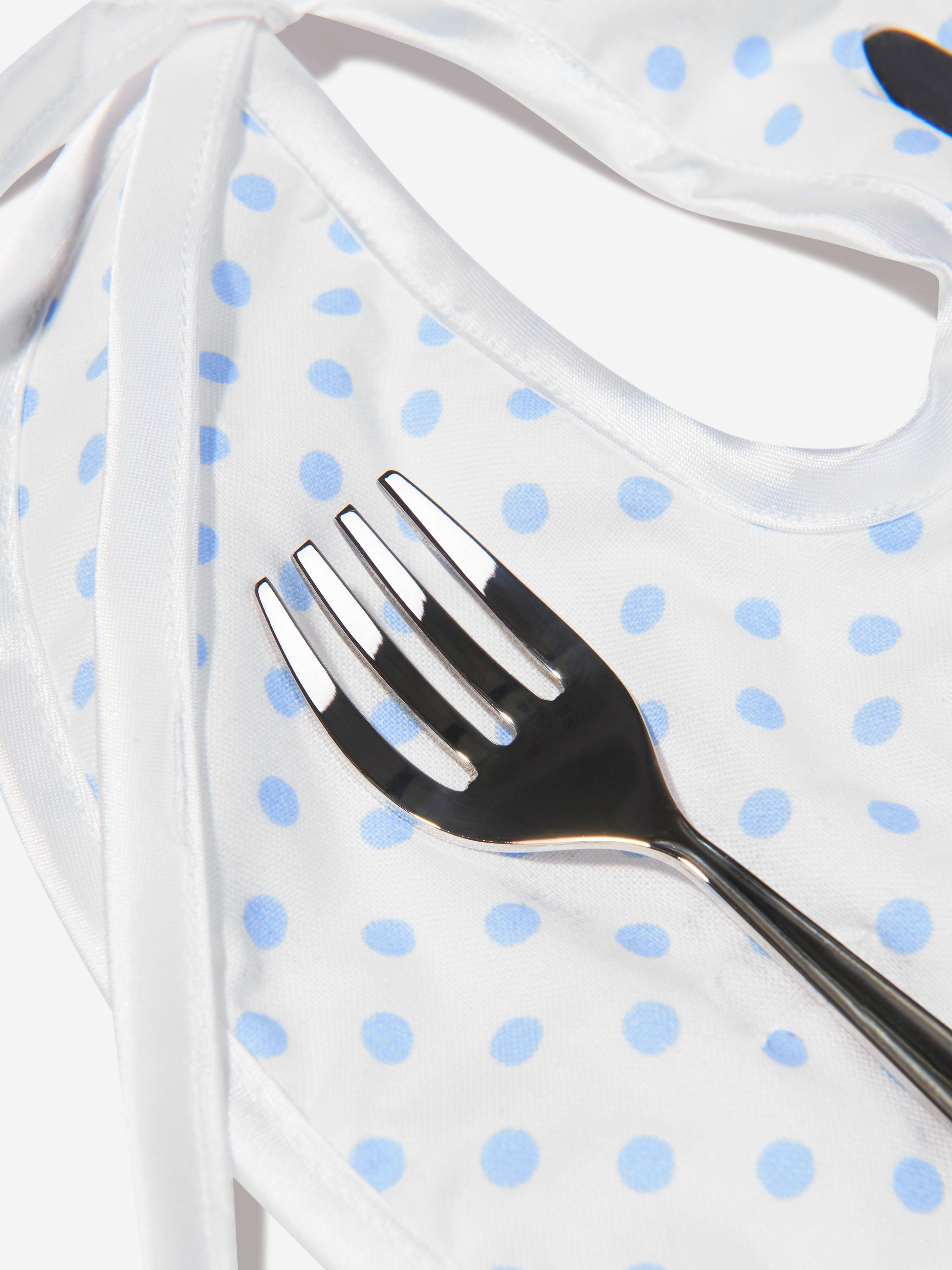 English Trousseau Baby Boys Silver Plated Cutlery Set With Bib