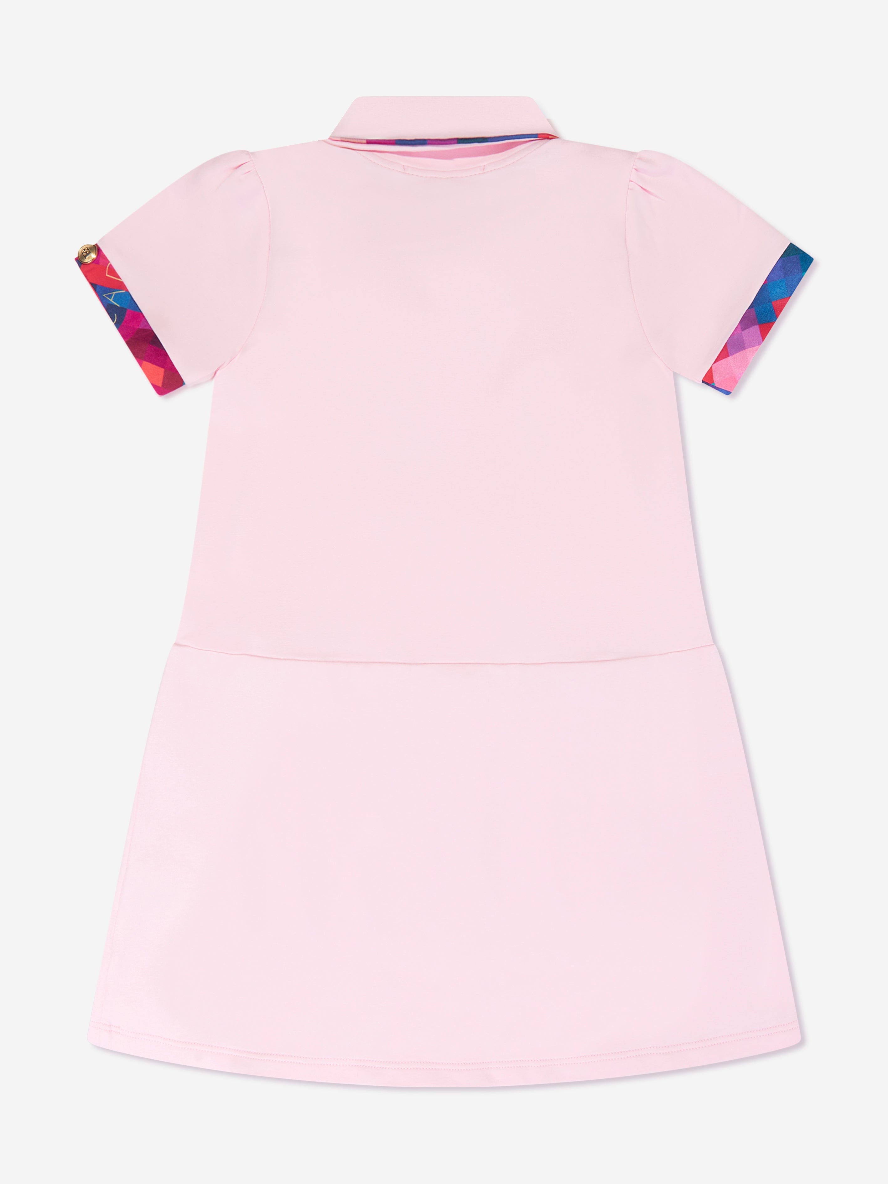 Escada Girls Embroidered Logo Dress in Pink