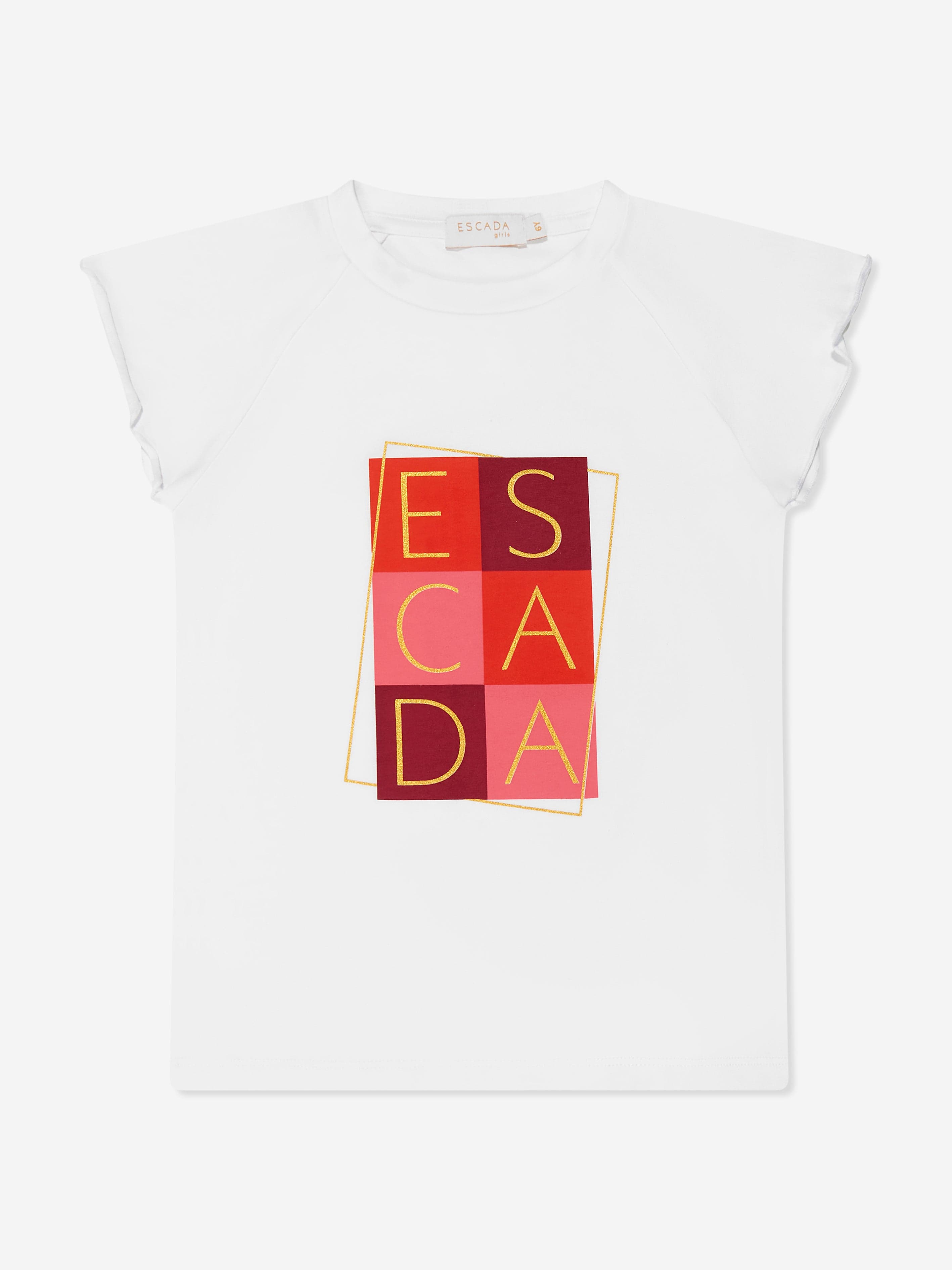 Escada Girls Logo Print T-Shirt in White