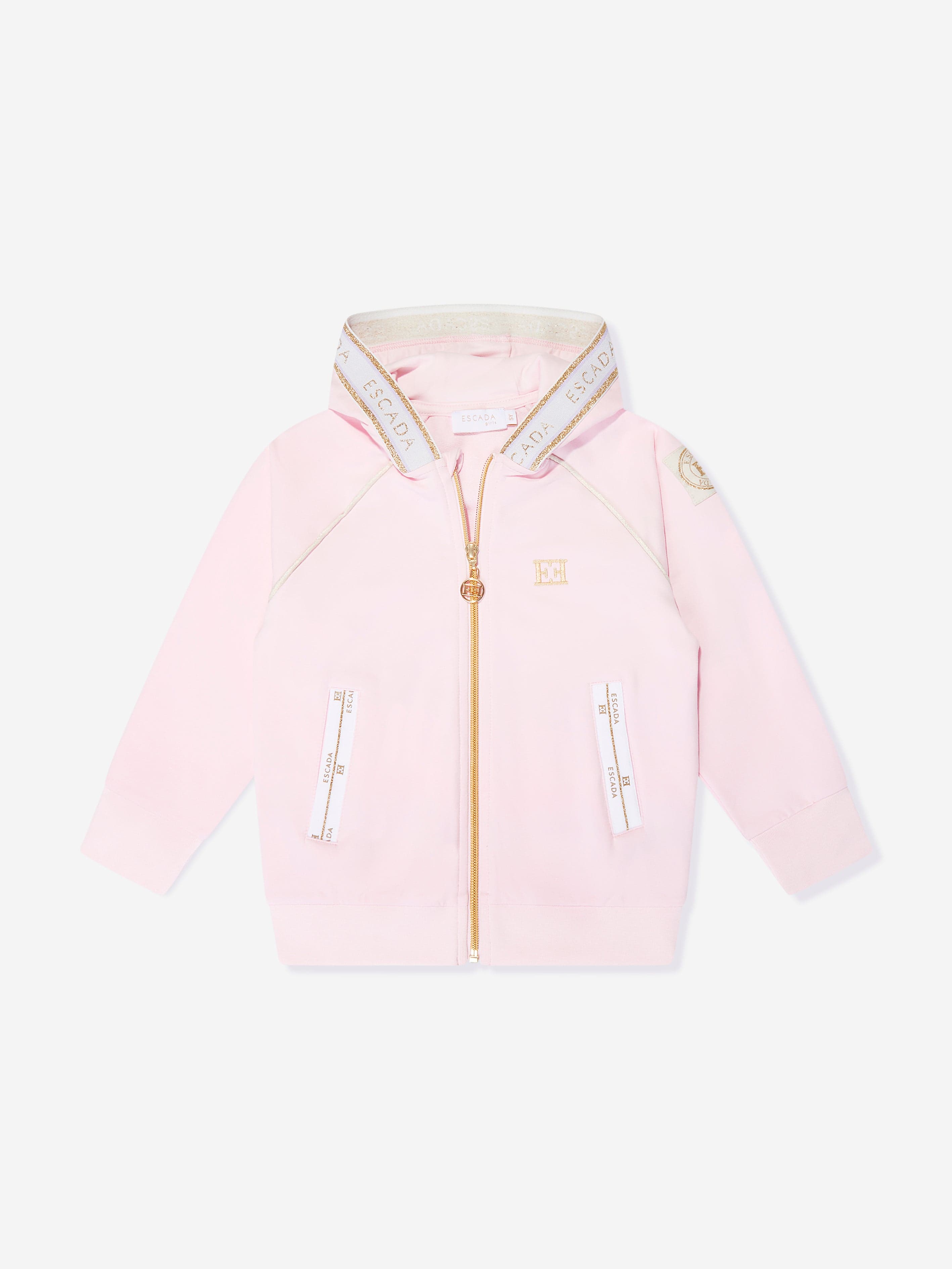 Escada Girls Logo Zip Up Top in Pink