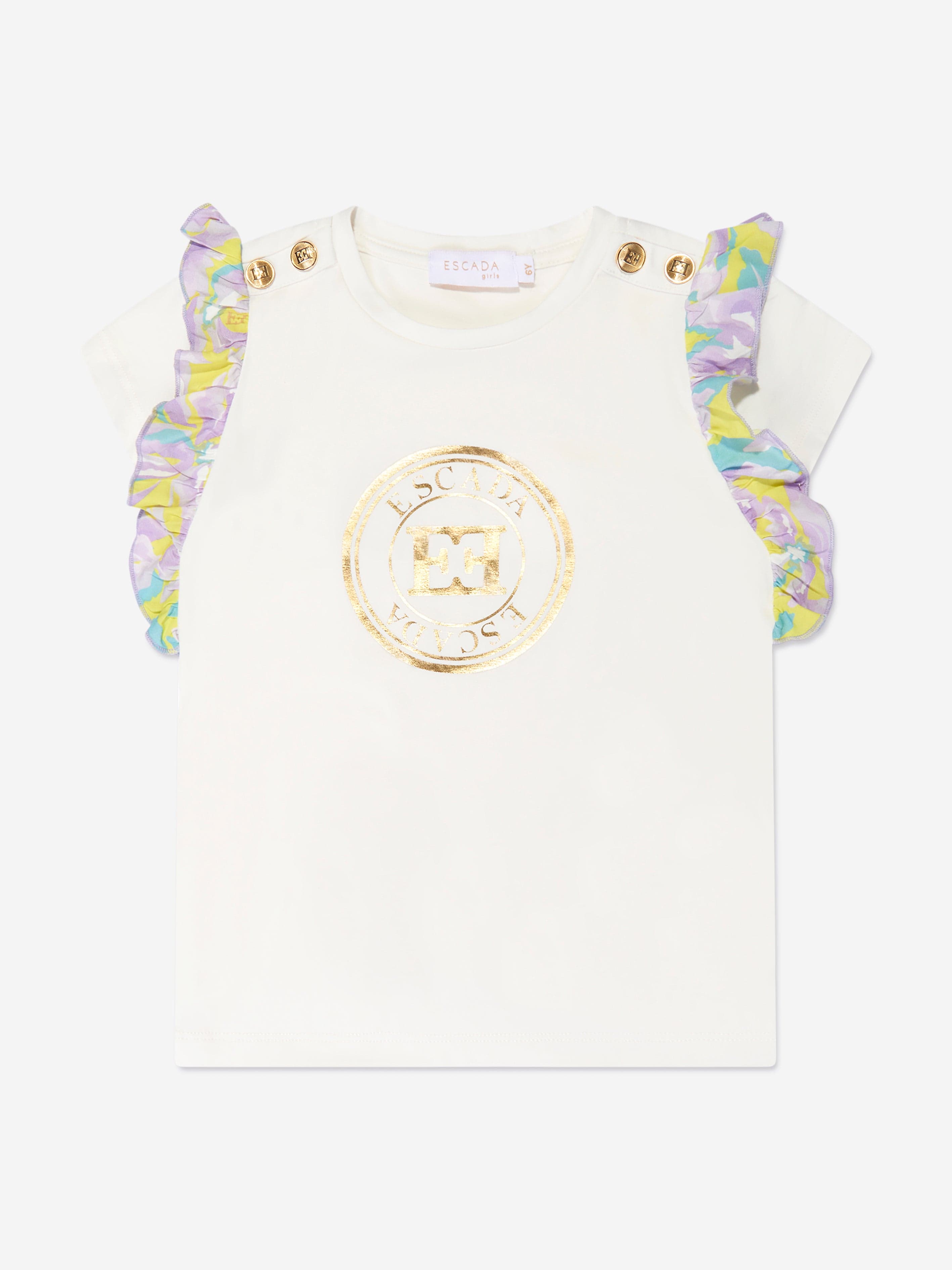 Escada Girls Logo Print T-Shirt in White